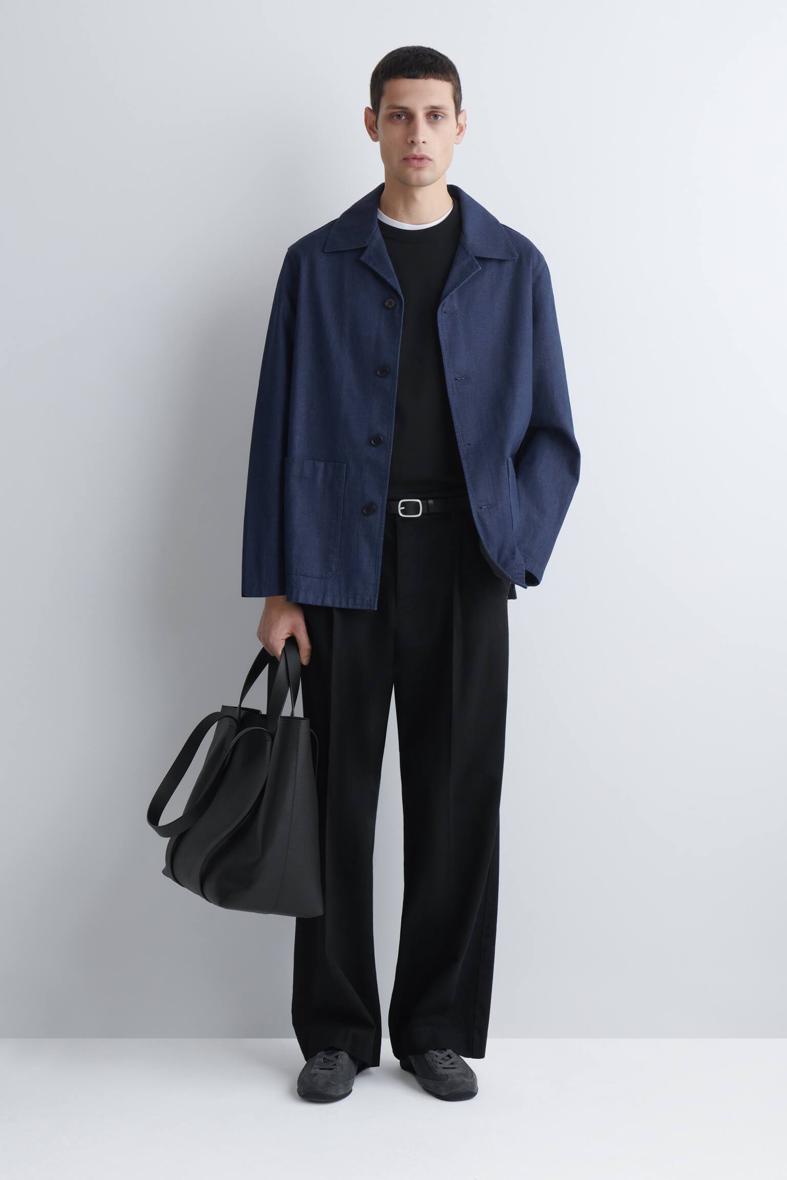 DENIM OVERSHIRT - INDIGO/שמנת - 9