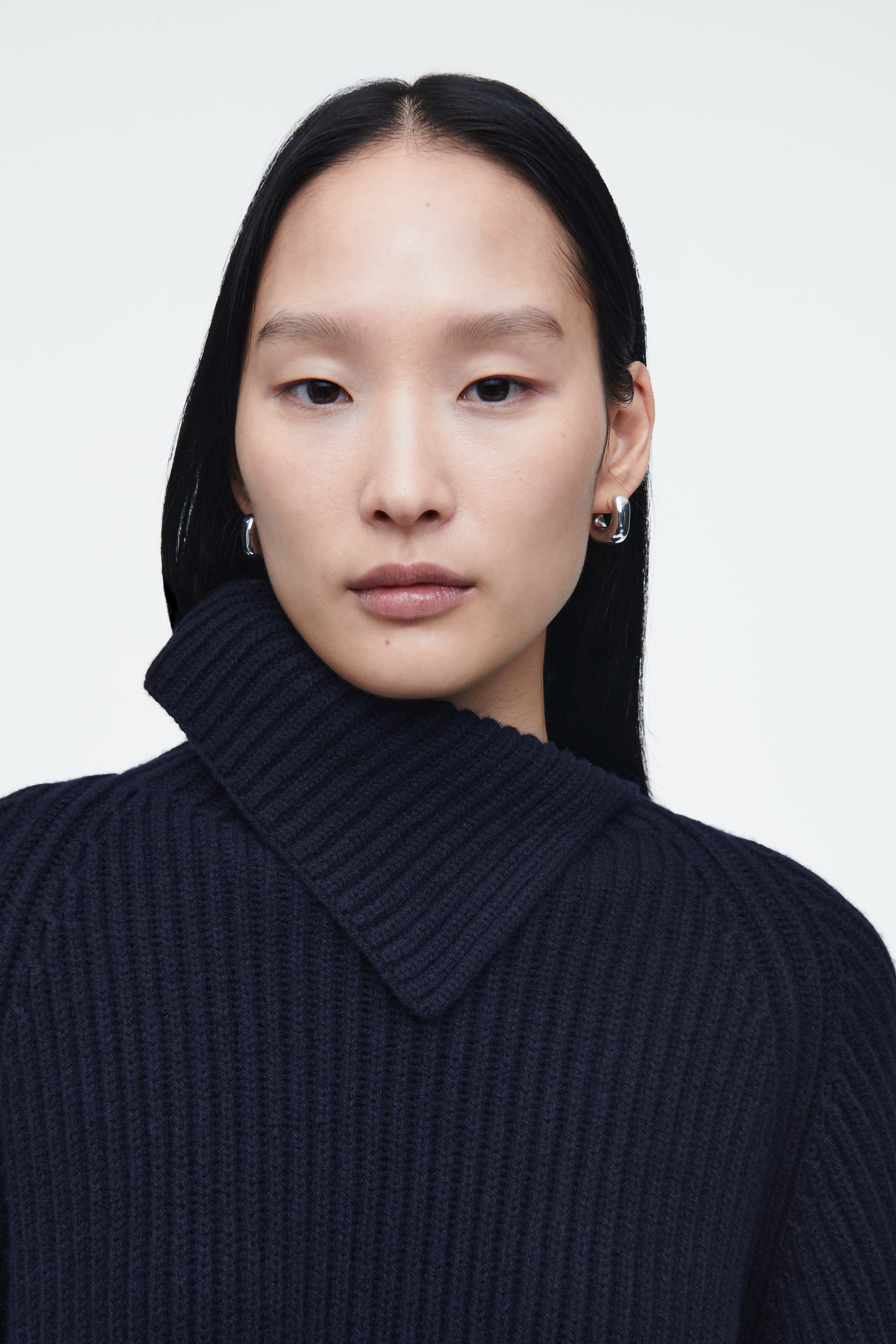 WRAP-COLLAR WOOL DRESS