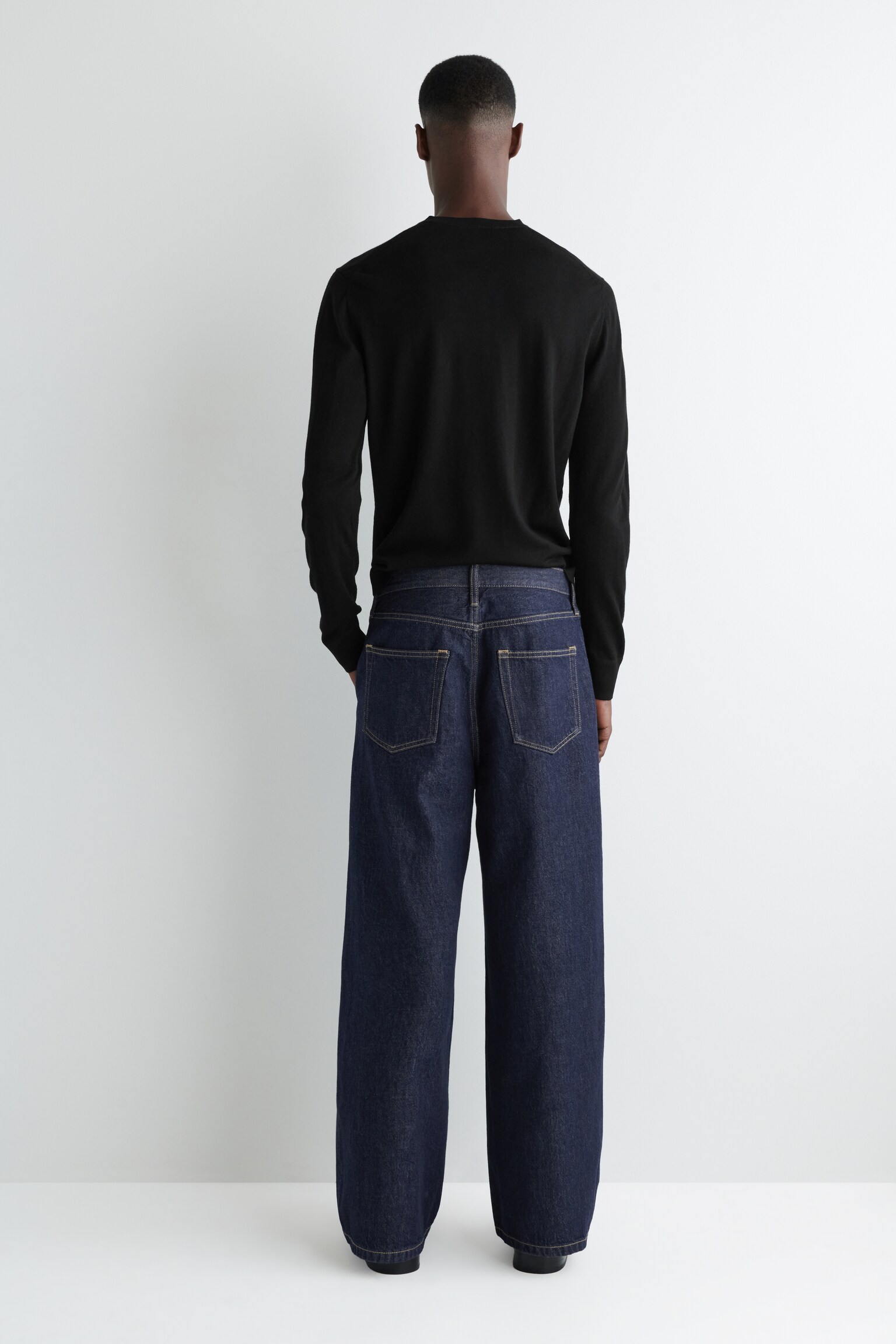 PANTALÓN VAQUERO ANCHO - AZUL OSCURO - 4