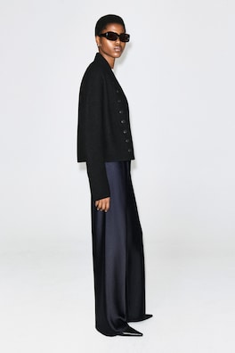SATIN WIDE-LEG PANTS — NAVY 4