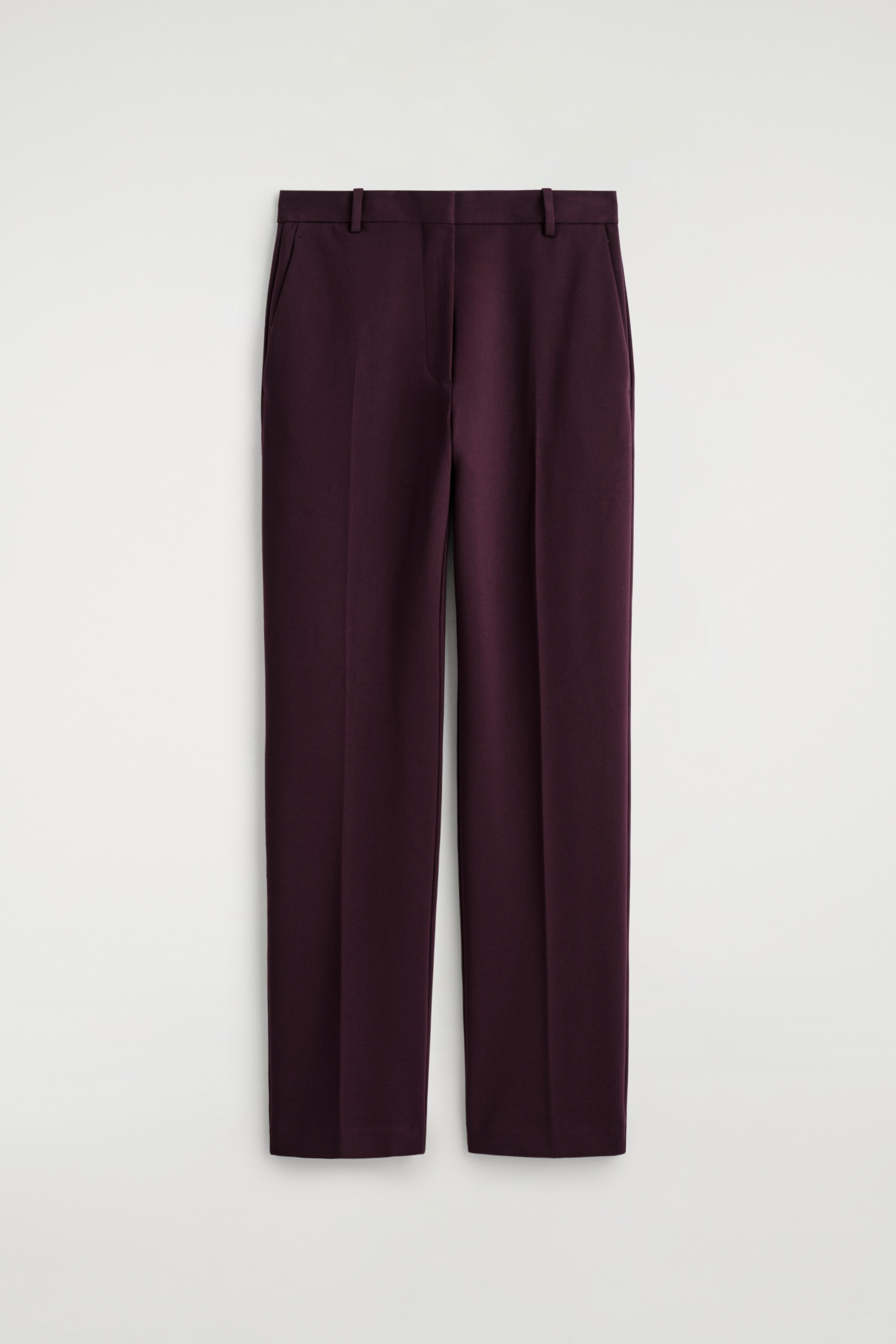 MILANO STRAIGHT-LEG TROUSERS - BURGUNDY/BLACK