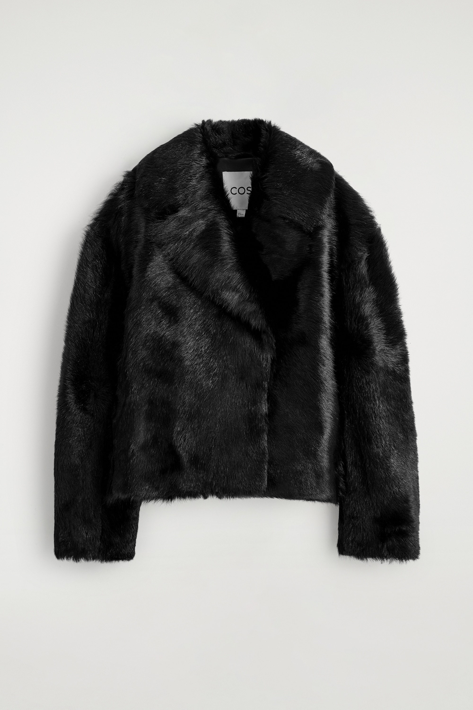 GIACCA IN PELLE DI CAVALLINO CON COLLETTO - NERO