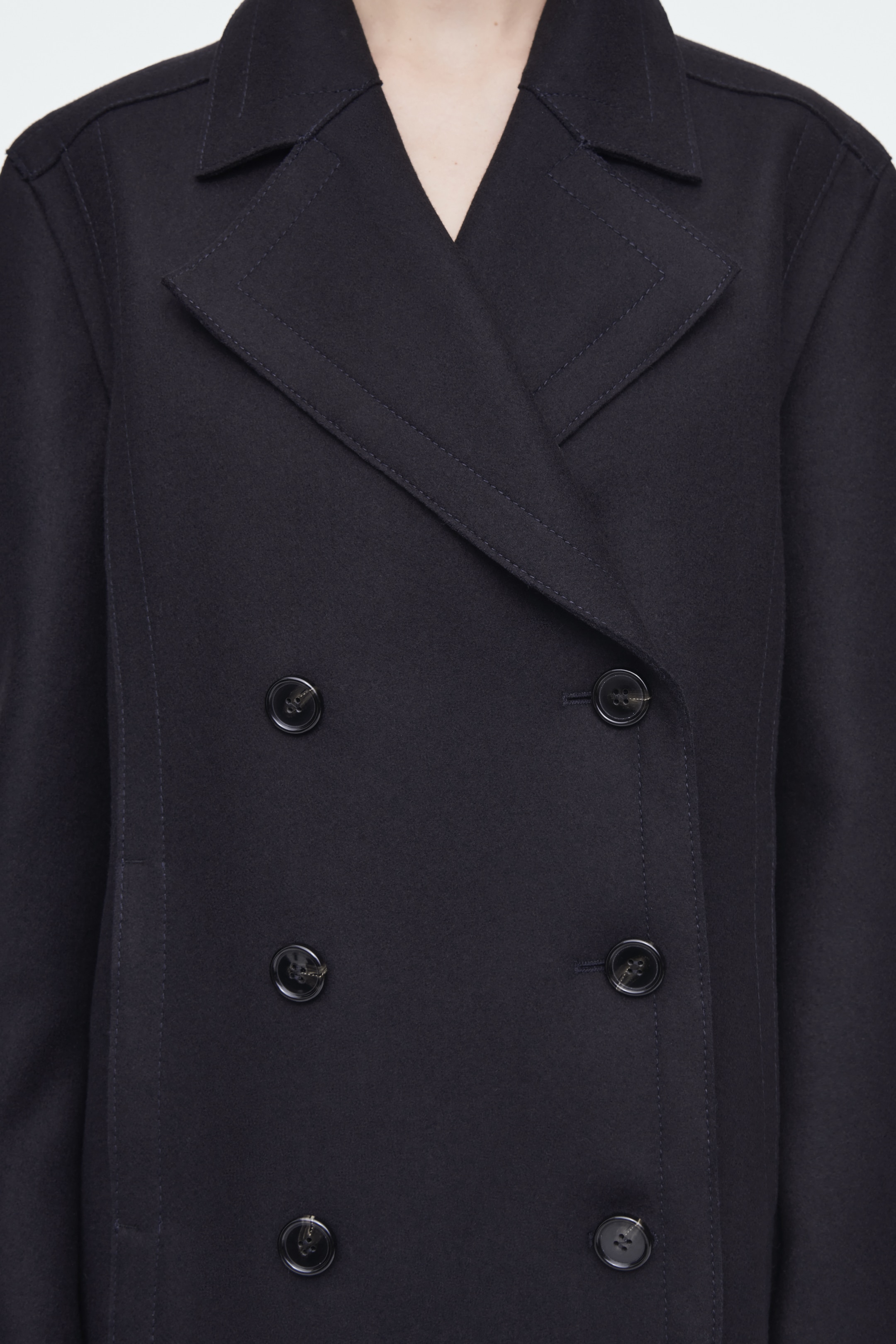 Grotere afbeelding bekijken: RELAXED WOOL PEA COAT - NAVY - DAMES | H&M NL 2