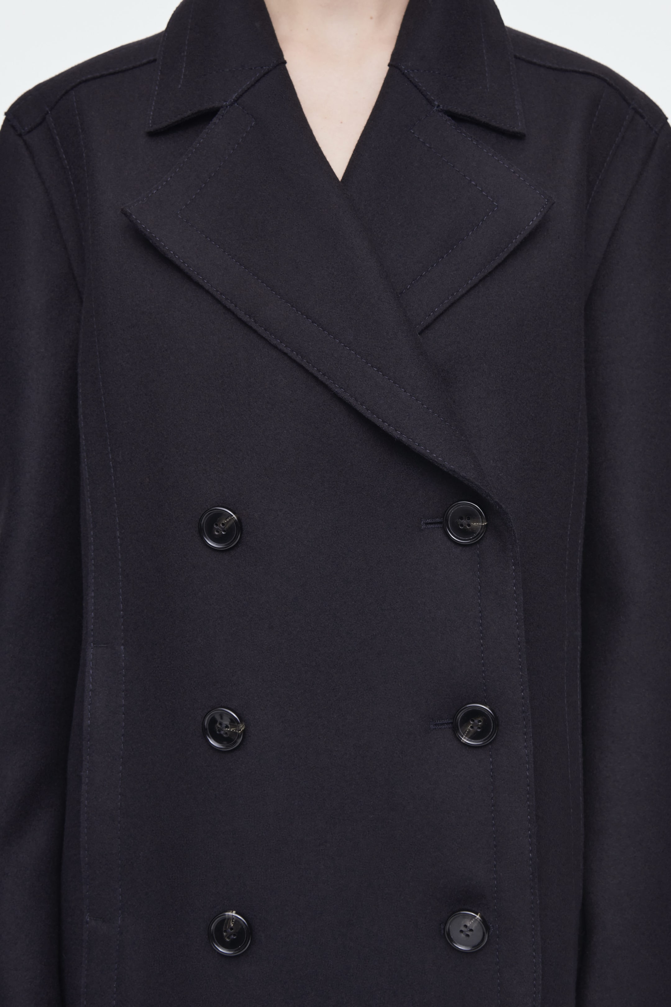 RELAXED WOOL PEA COAT