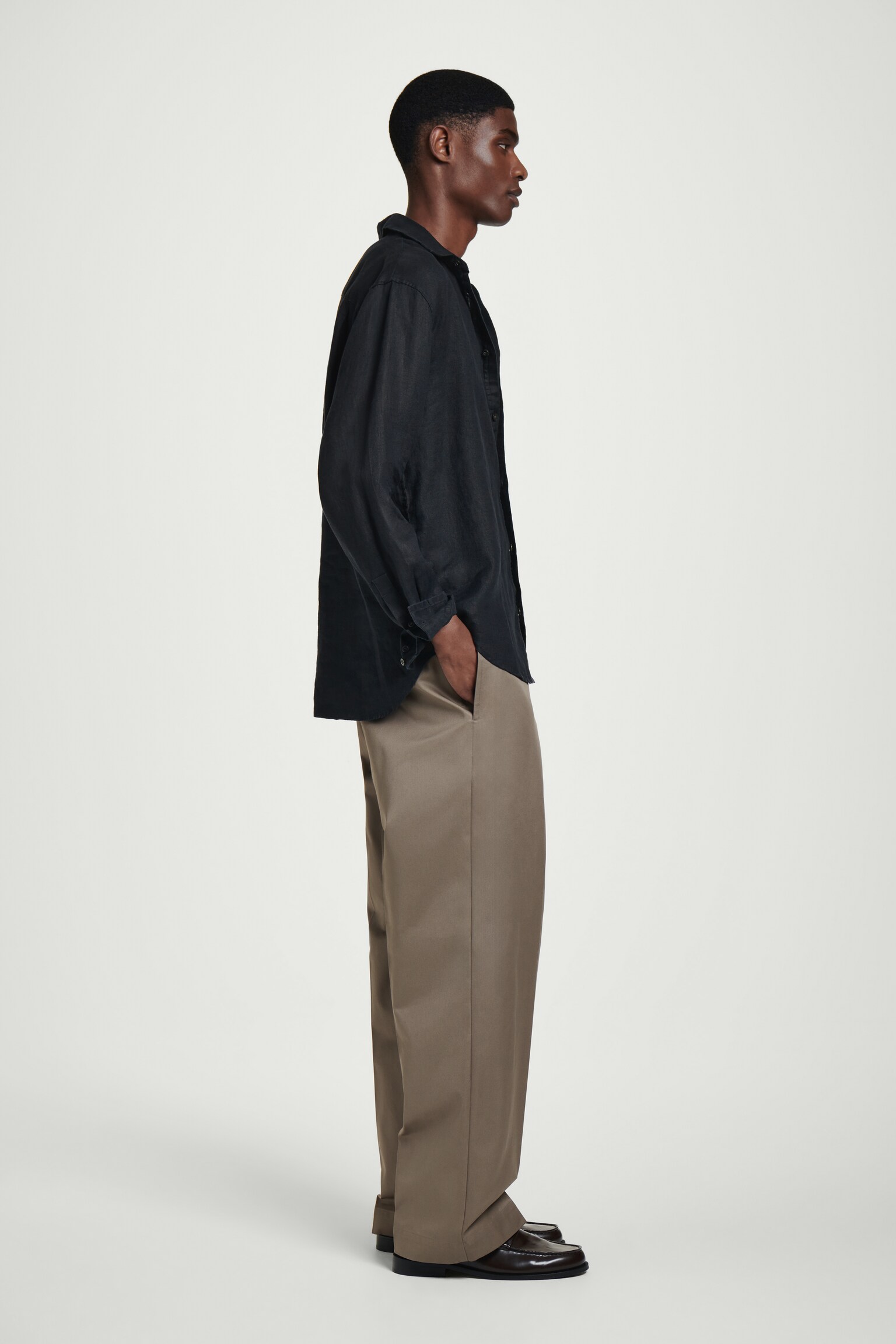 CAMISA DE LINO RELAXED FIT - AZUL MARINO/BLANCO/BEIGE/RAYAS/AZUL CLARO/NEGRO - 3
