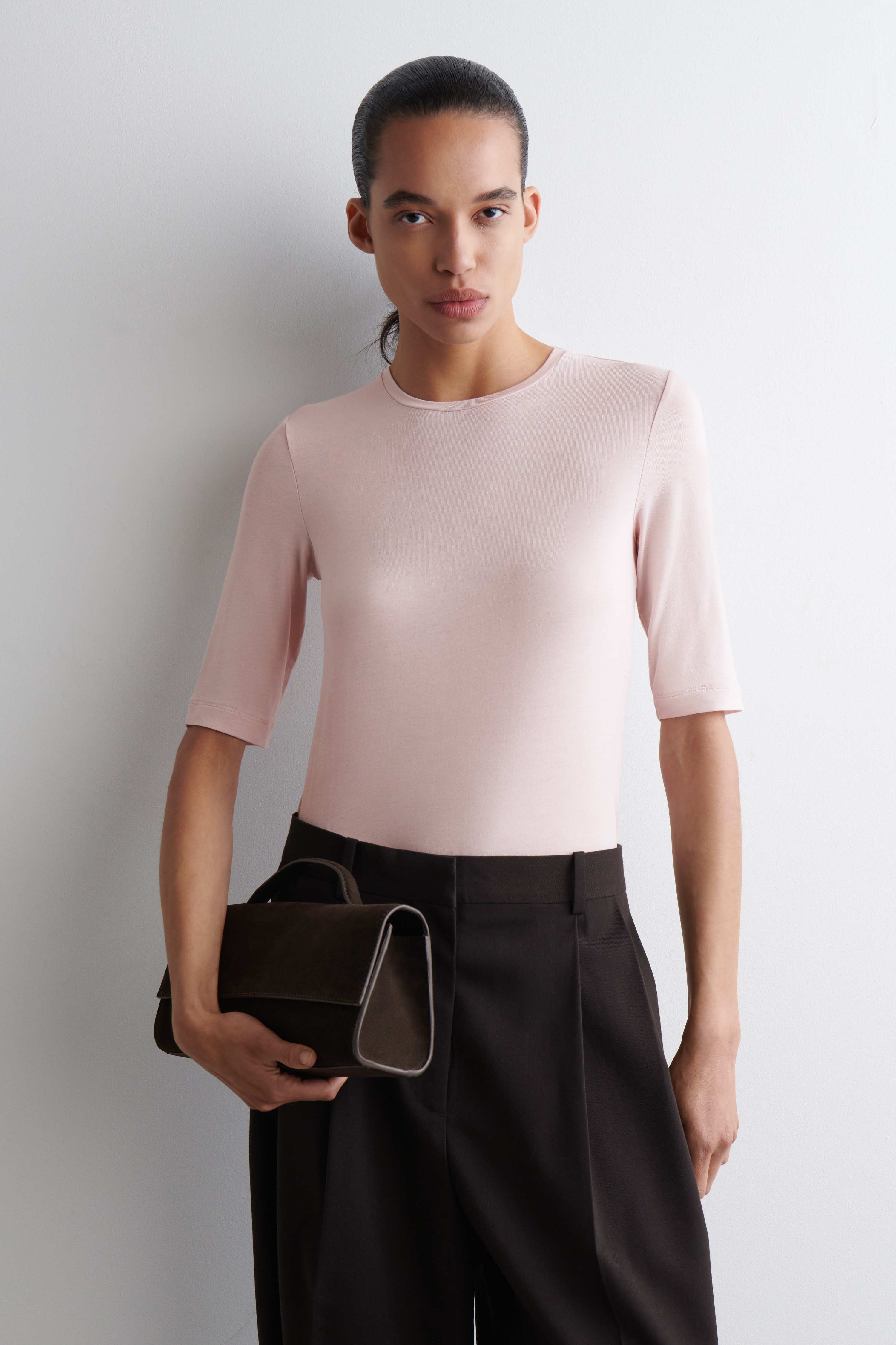 SLIM KÖNNYŰ PÓLÓ - HALVÁNY RÓZSASZÍN/VILÁGOS BÉZS MELANGE