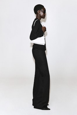 DENIM WIDE-LEG PANTS — BLACK 4