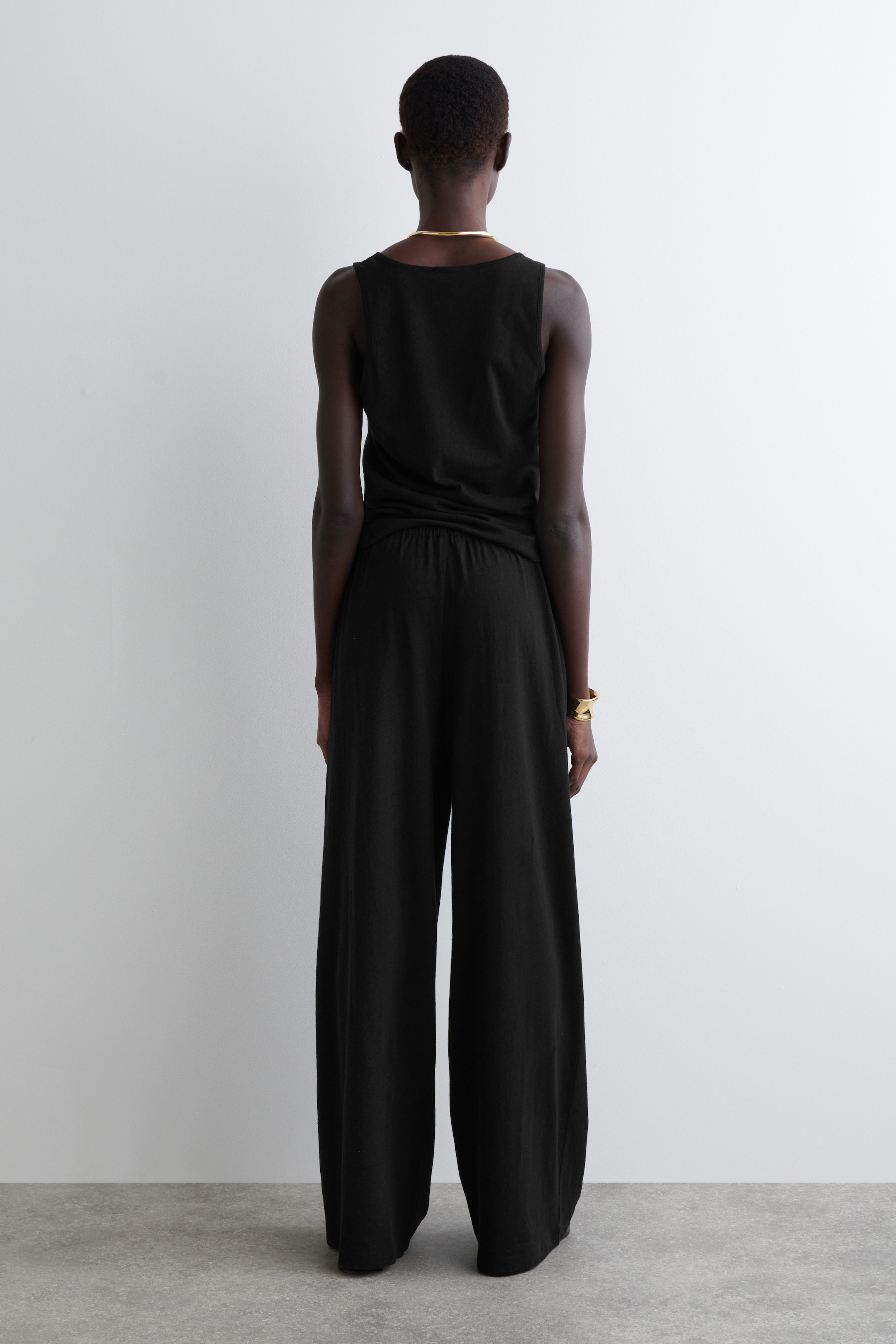 Grösseres Bild ansehen: HOSE AUS BAUMWOLL-LEINEN-MIX MIT WEITEM BEIN - SCHWARZ - DAMEN | H&M CH 2