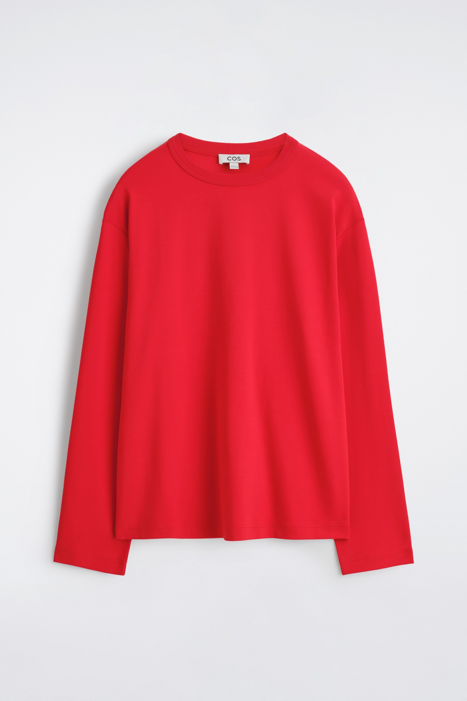 CAMISETA DE ALGODÓN DE MANGA LARGA RELAXED-FIT - ROJO/AZUL CLARO/BURDEOS/NEGRO/AZUL/AZUL MARINO/BLANCO/ROJO / BLANCO / RAYAS/VERDE OSCURO - 2