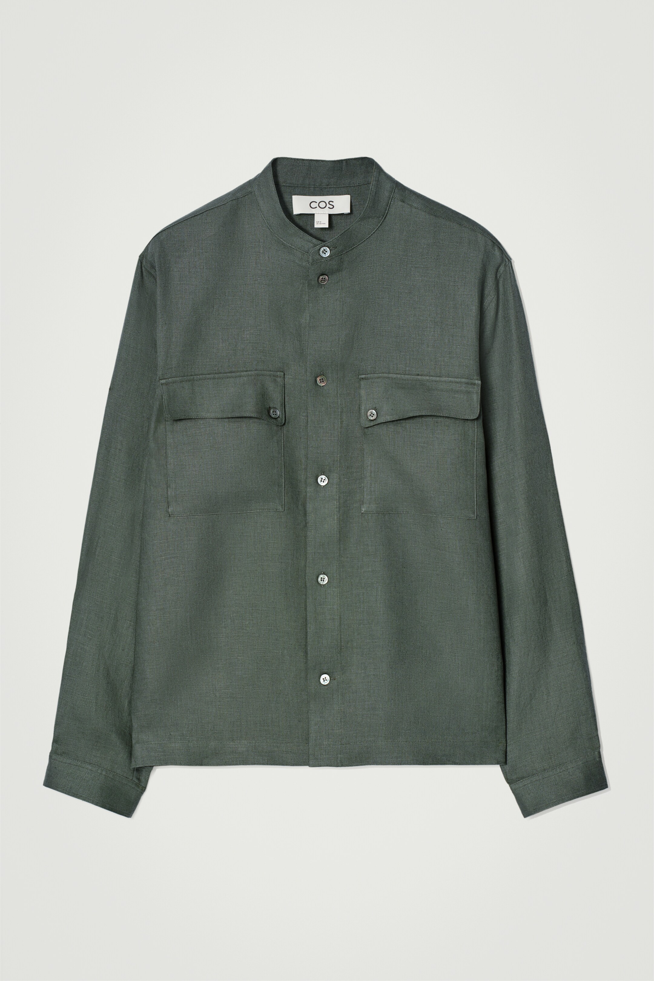 Agrandir l'image: SURCHEMISE À COL OFFICIER EN LIN - VERT - HOMME | H&M BE 5