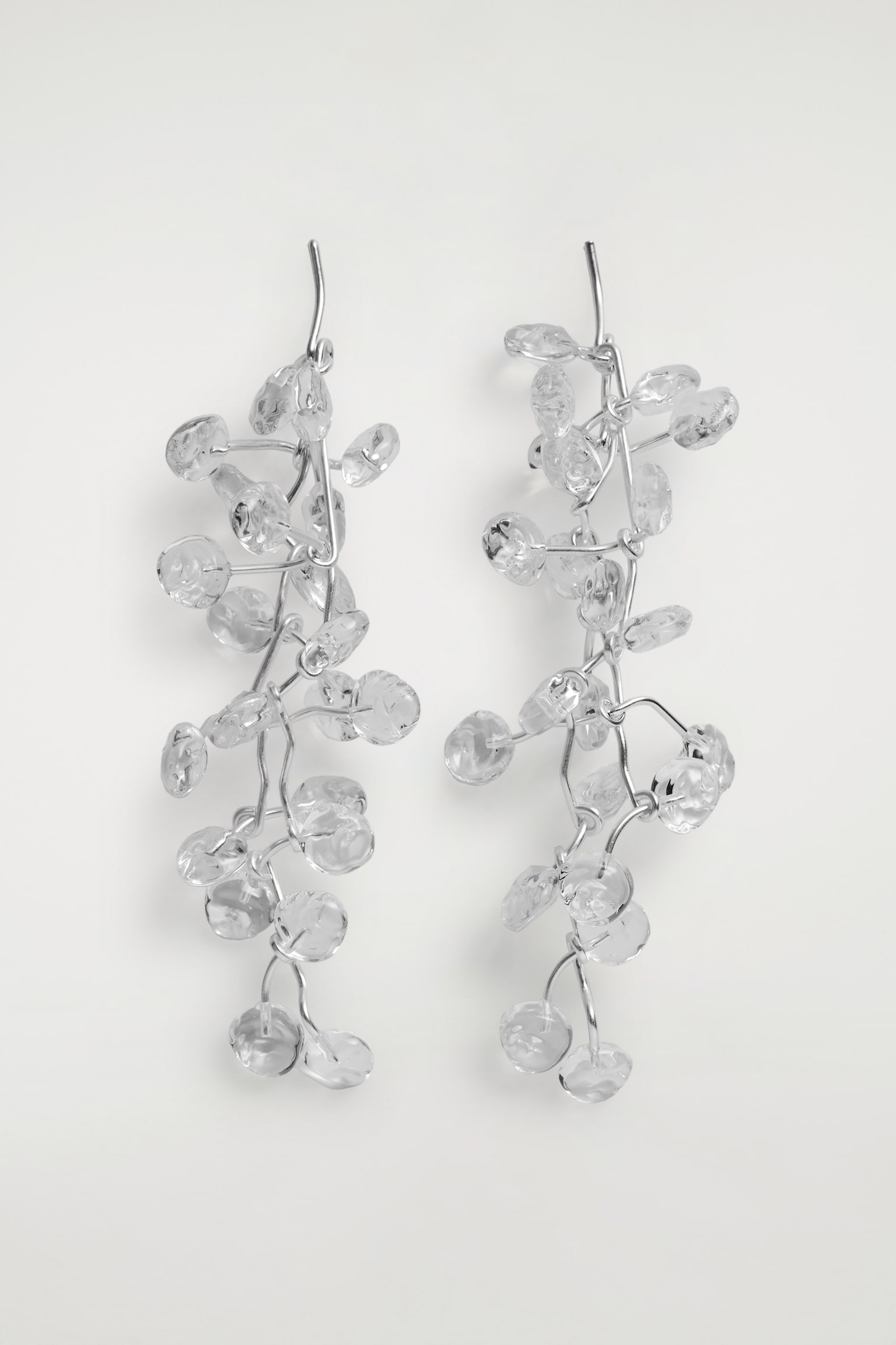 ORECCHINI A CASCATA - TRASPARENTE / ARGENTO/ARANCIONE / ARGENTO - 2