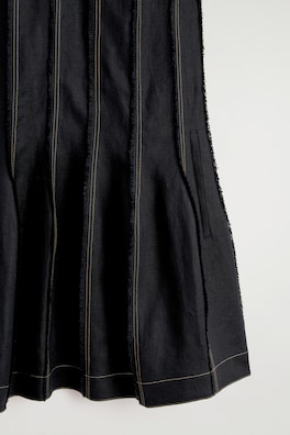 SCULPTED PLEATED MINI DRESS — BLACK 5