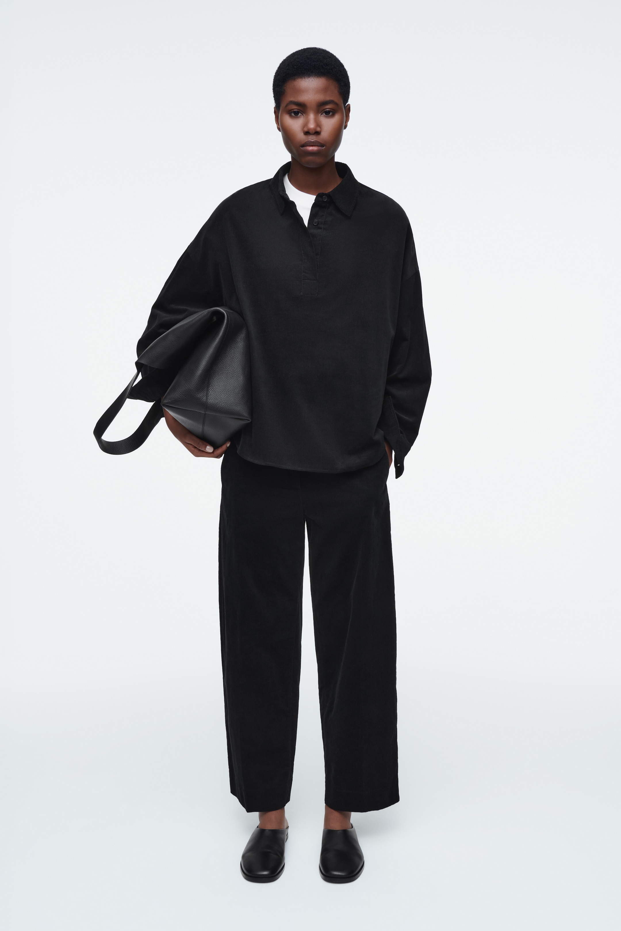View larger image: CROPPED CORDUROY TROUSERS - BLACK - Ladies | H&M GB 5