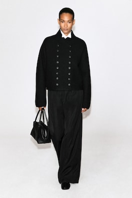 BOILED-WOOL UNIFORM JACKET — BLACK 1