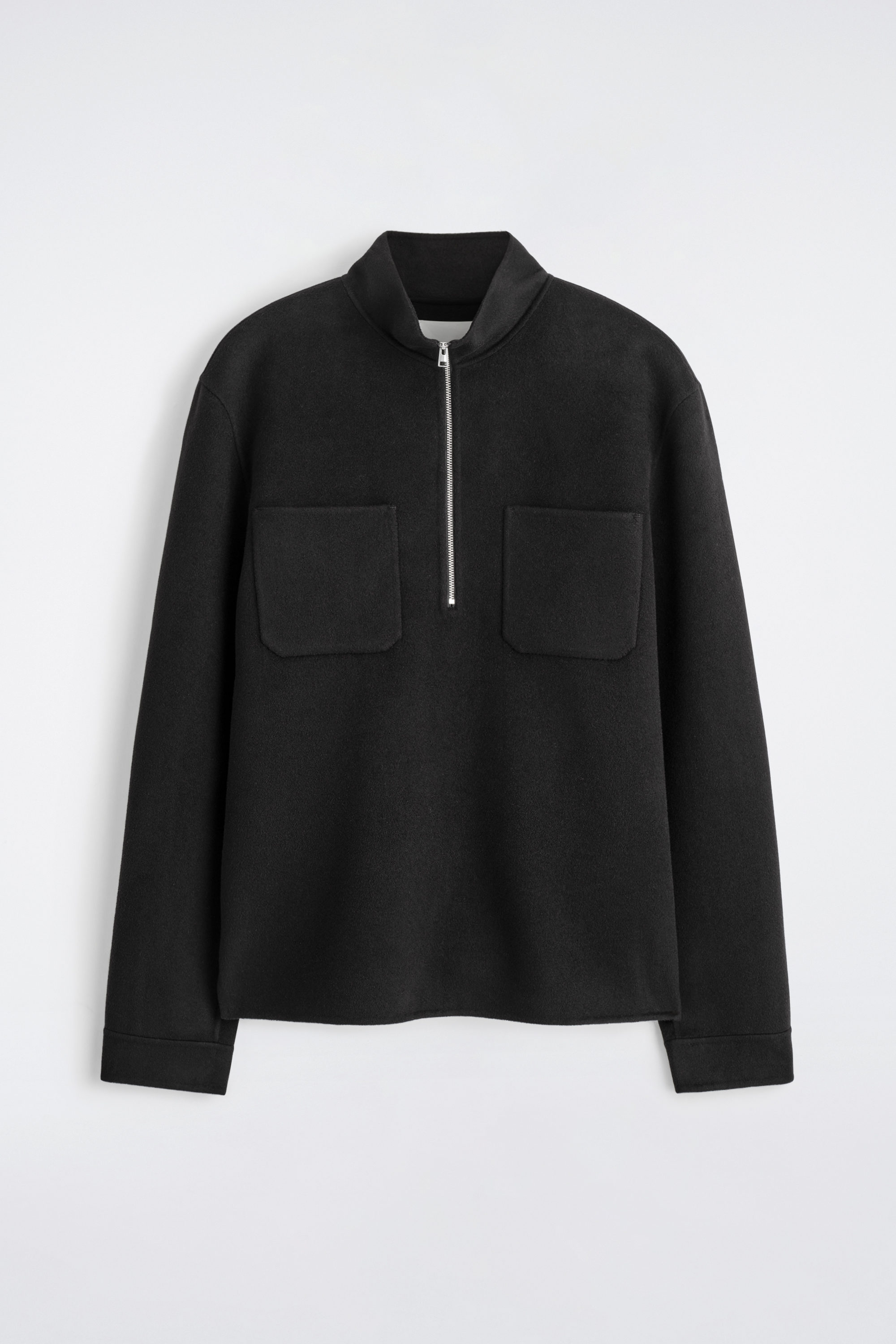 DOUBLE-FACED WOOL ZIP-UP SWEATSHIRT - BLACK | COS GB