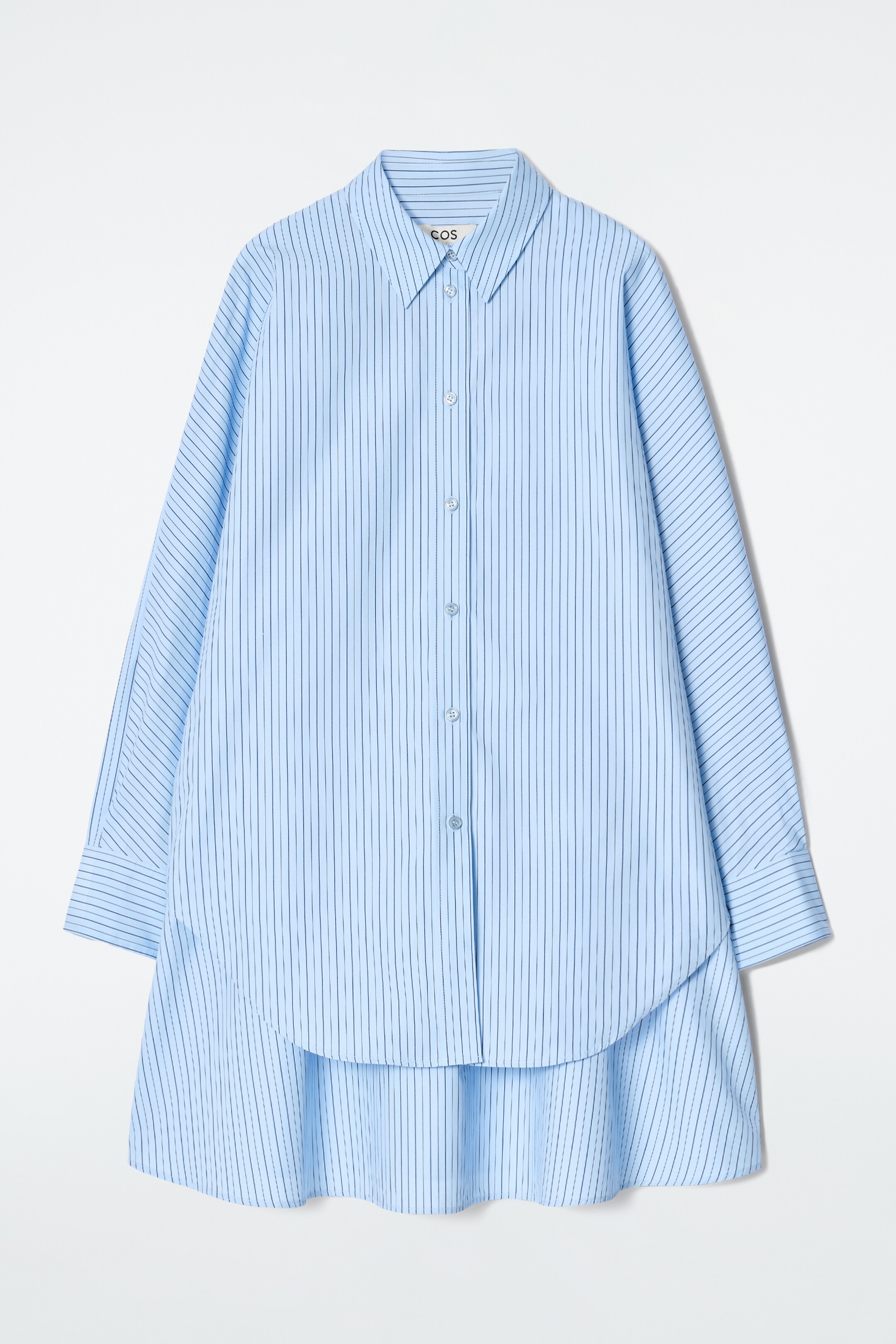 Vezi imaginea mai mare: Rochie cămașă trapez cu dungi stratificate - ALBASTRU / CU DUNGI - FEMEI | H&M RO 8
