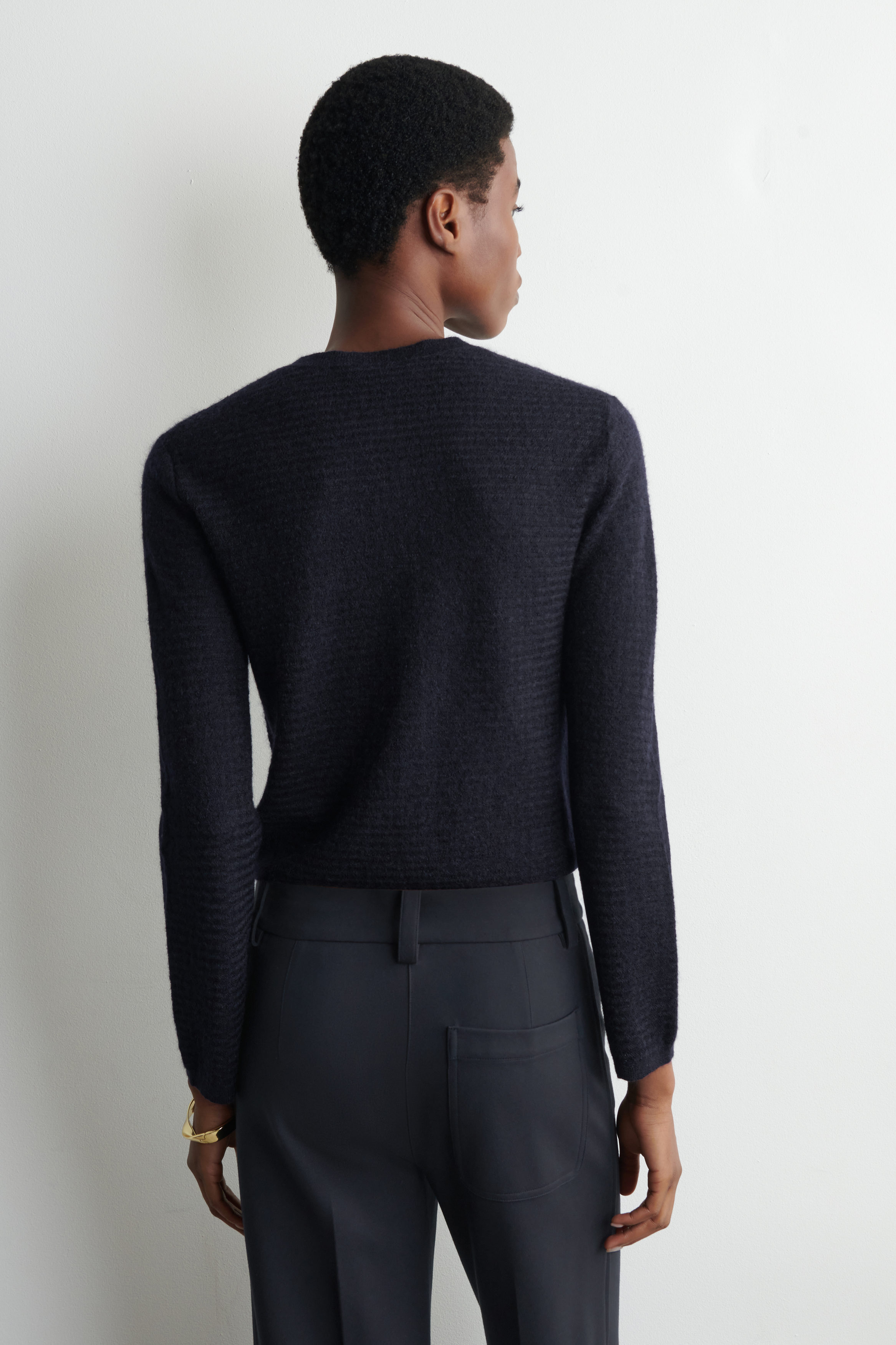 ZIGZAG-KNIT MOHAIR-BLEND CARDIGAN - NAVY | COS US