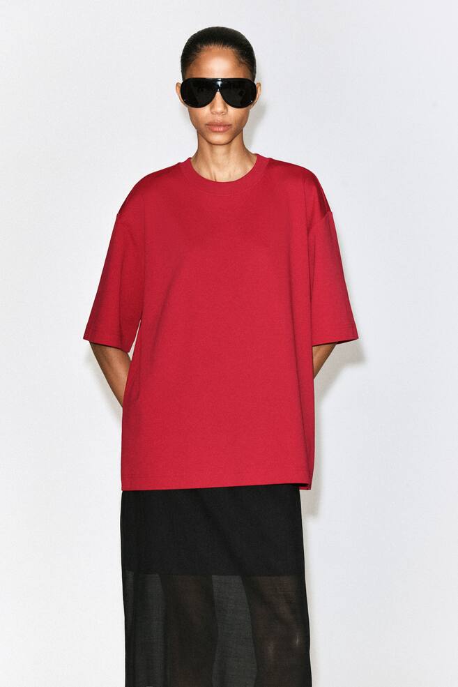 CAMISETA OVERSIZE - ROJO/BLANCO/NEGRO - 1