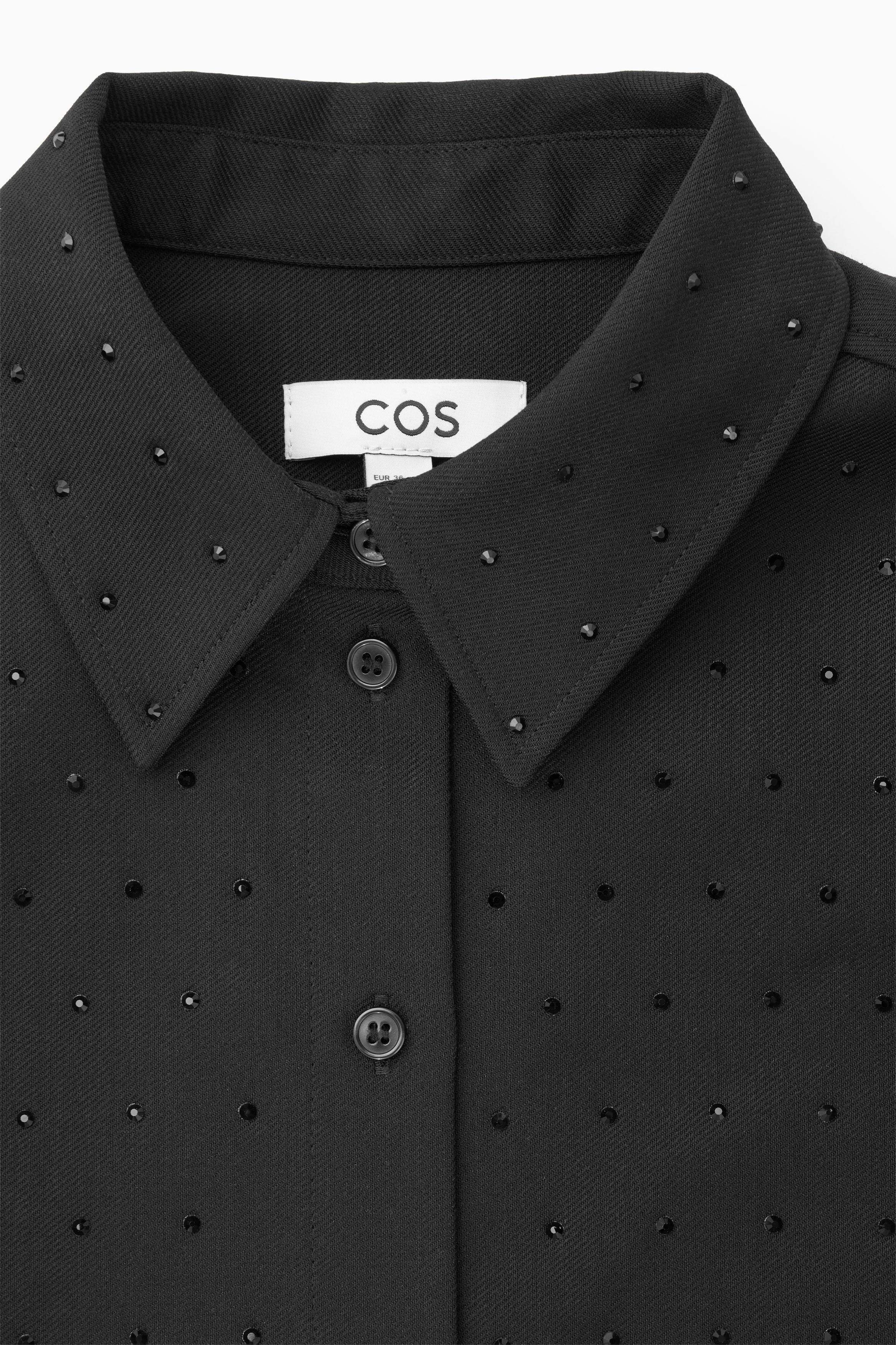 OVERSIZED RHINESTONE-EMBELLISHED SHIRT - BLACK | COS