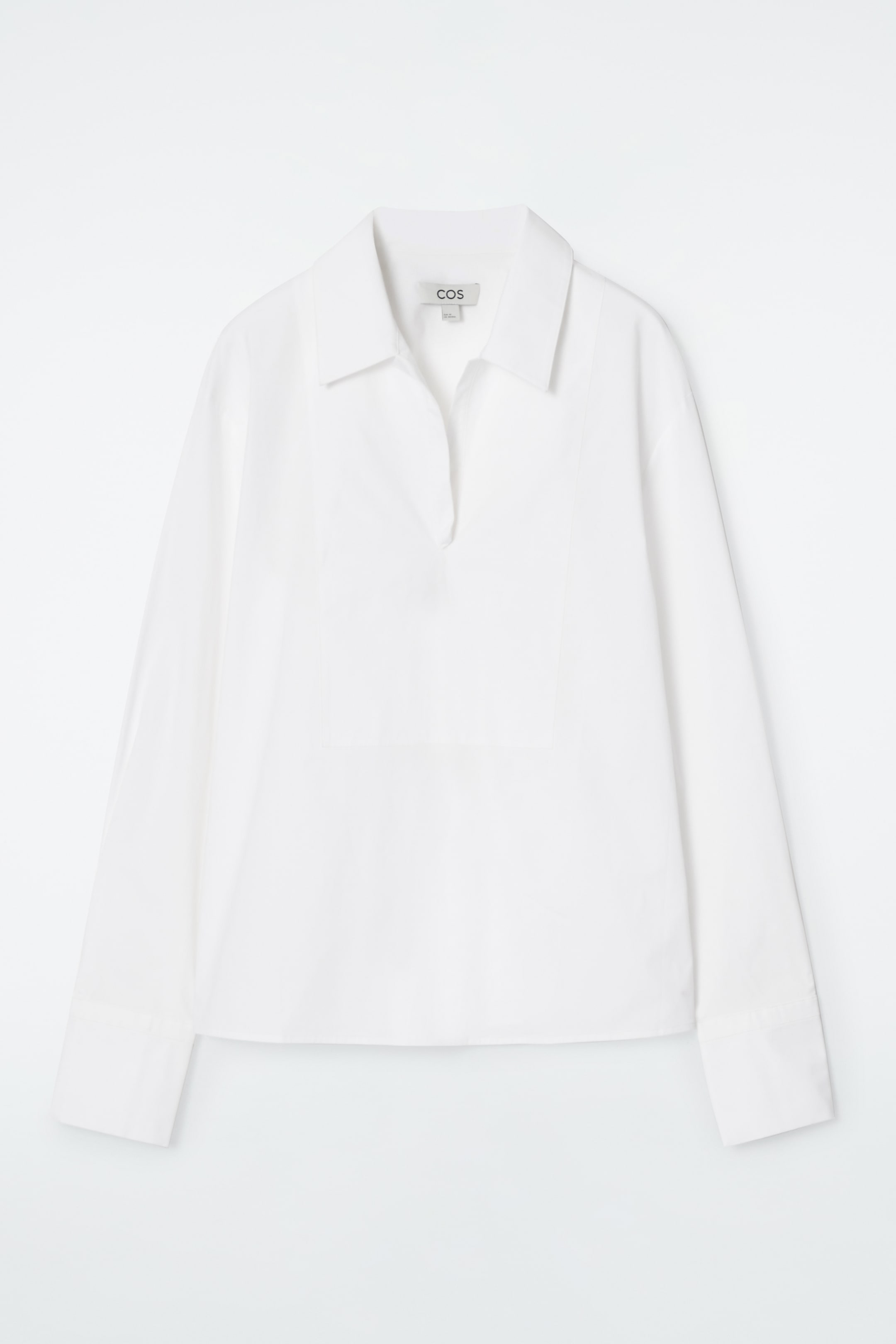 Ingrandisci l'immagine: RELAXED BIB-COLLAR POPLIN SHIRT - WHITE - DONNA | H&M CH 1