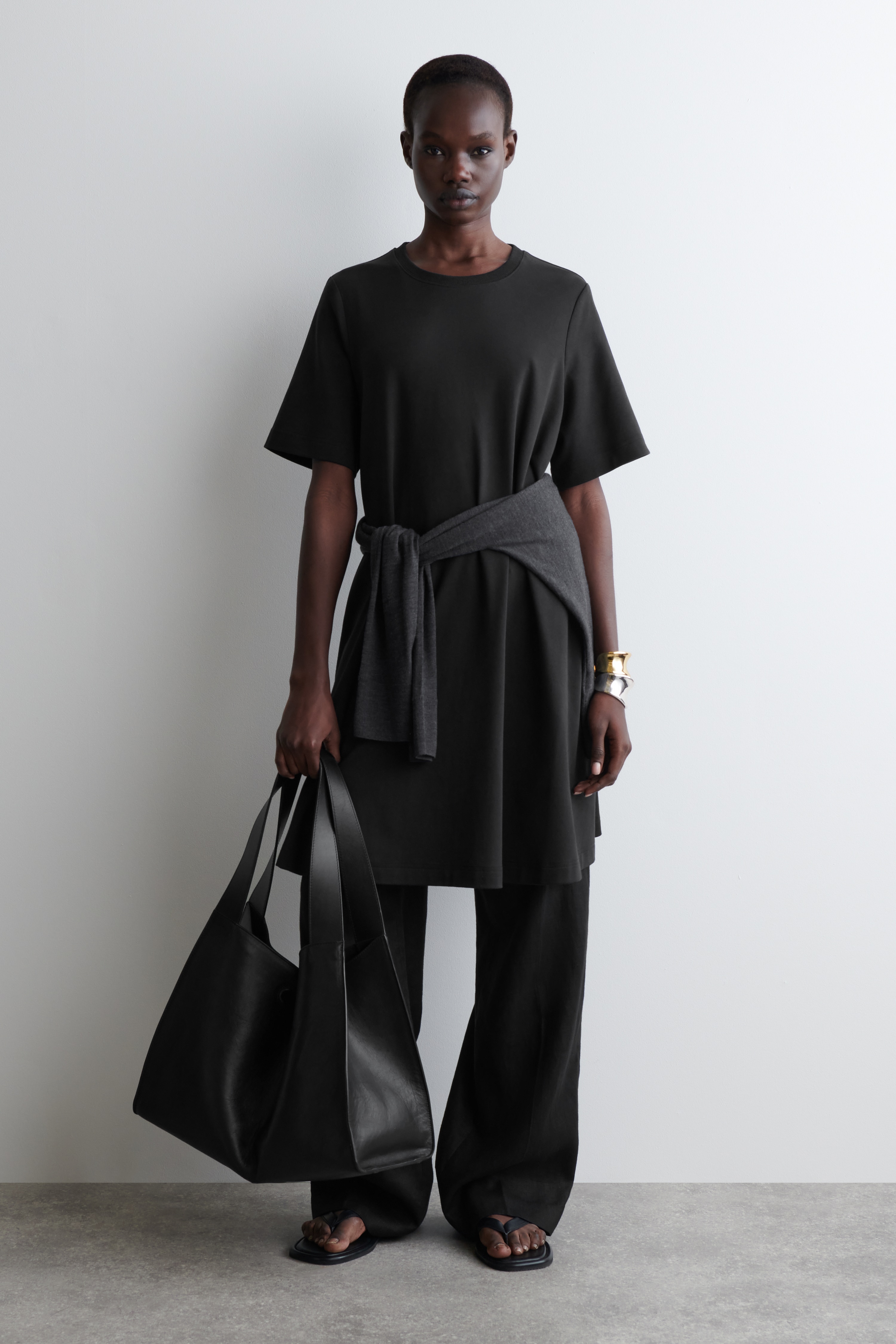 A-LINE MINI ŠATY TRIKO - ČERNÁ/ČERVENÁ/BÍLÝ