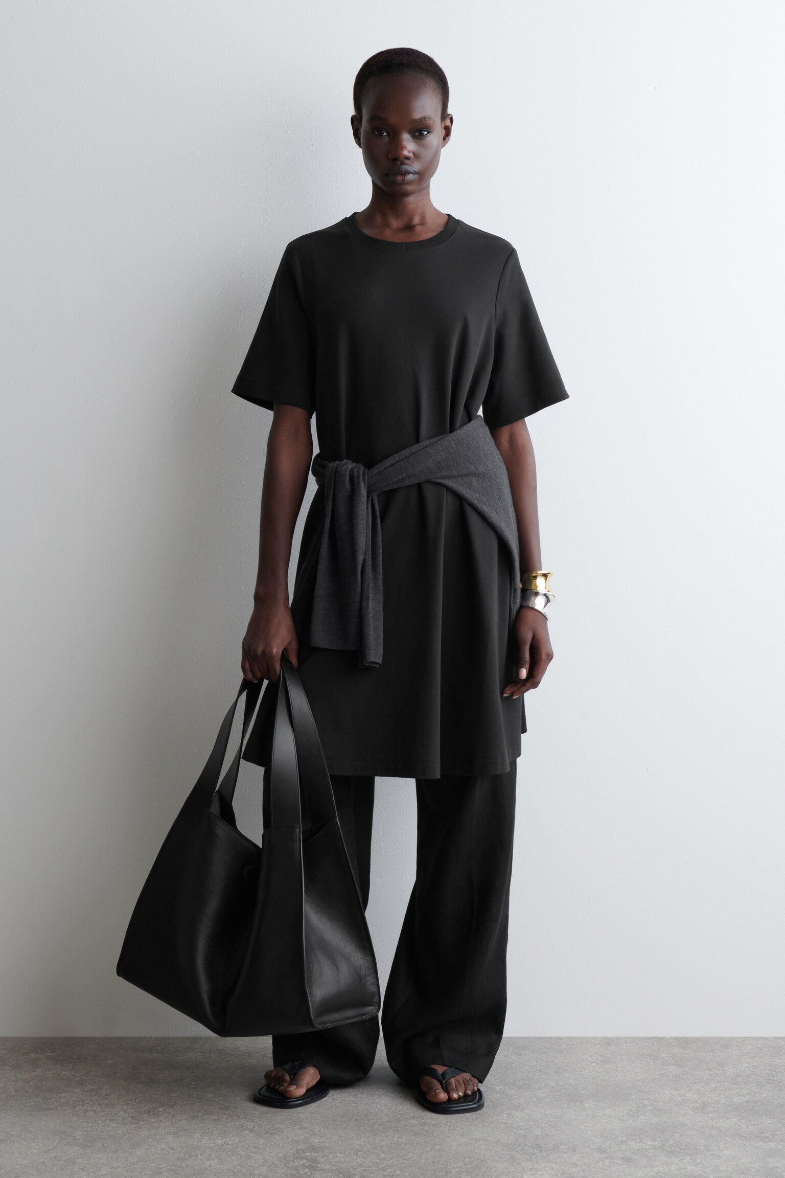 ROBE T-SHIRT TRAPÈZE COURTE - NOIR/ROUGE/BLANC