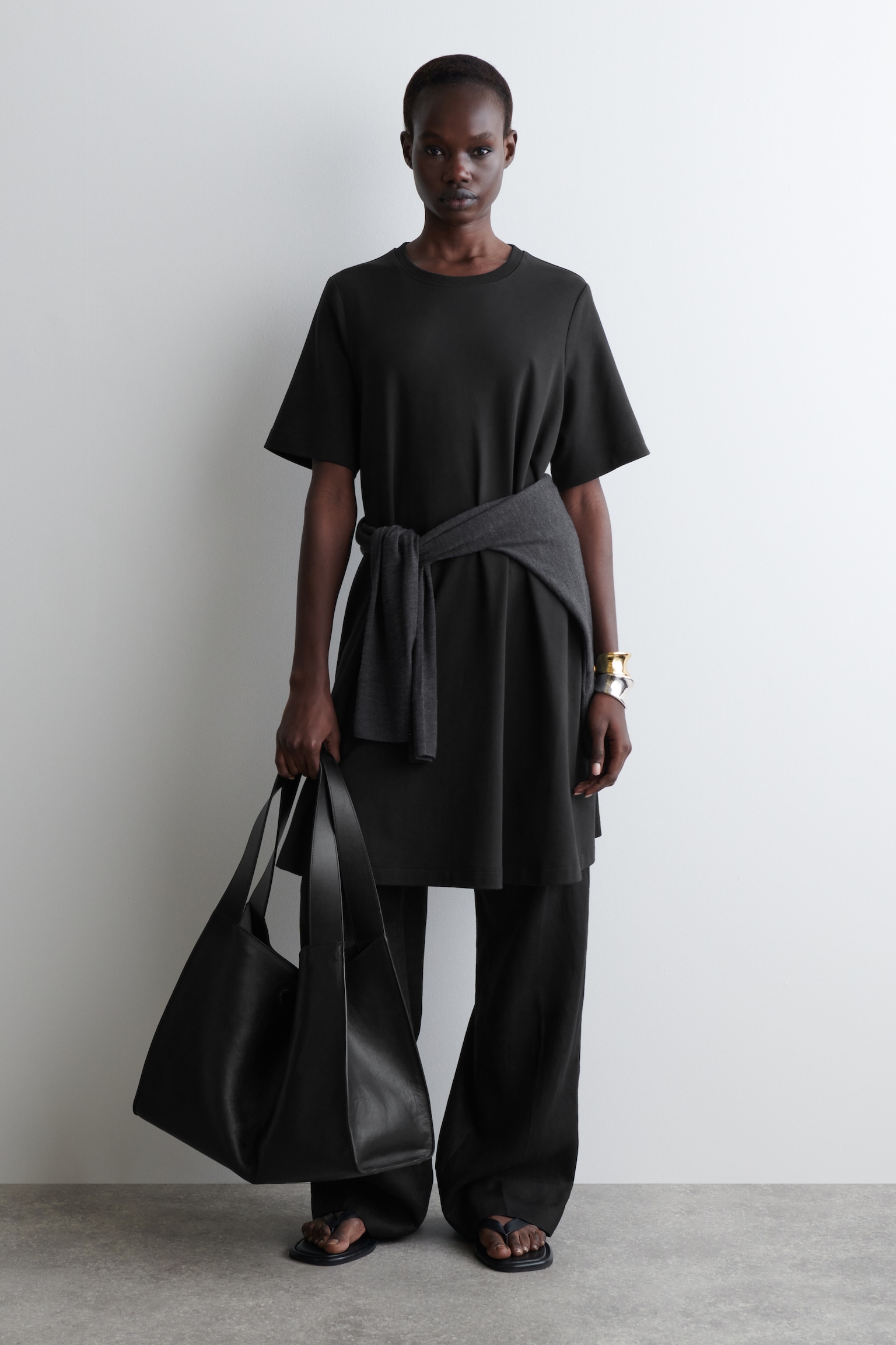 A-LINE MINI T-SHIRT DRESS - BLACK/RED/WHITE