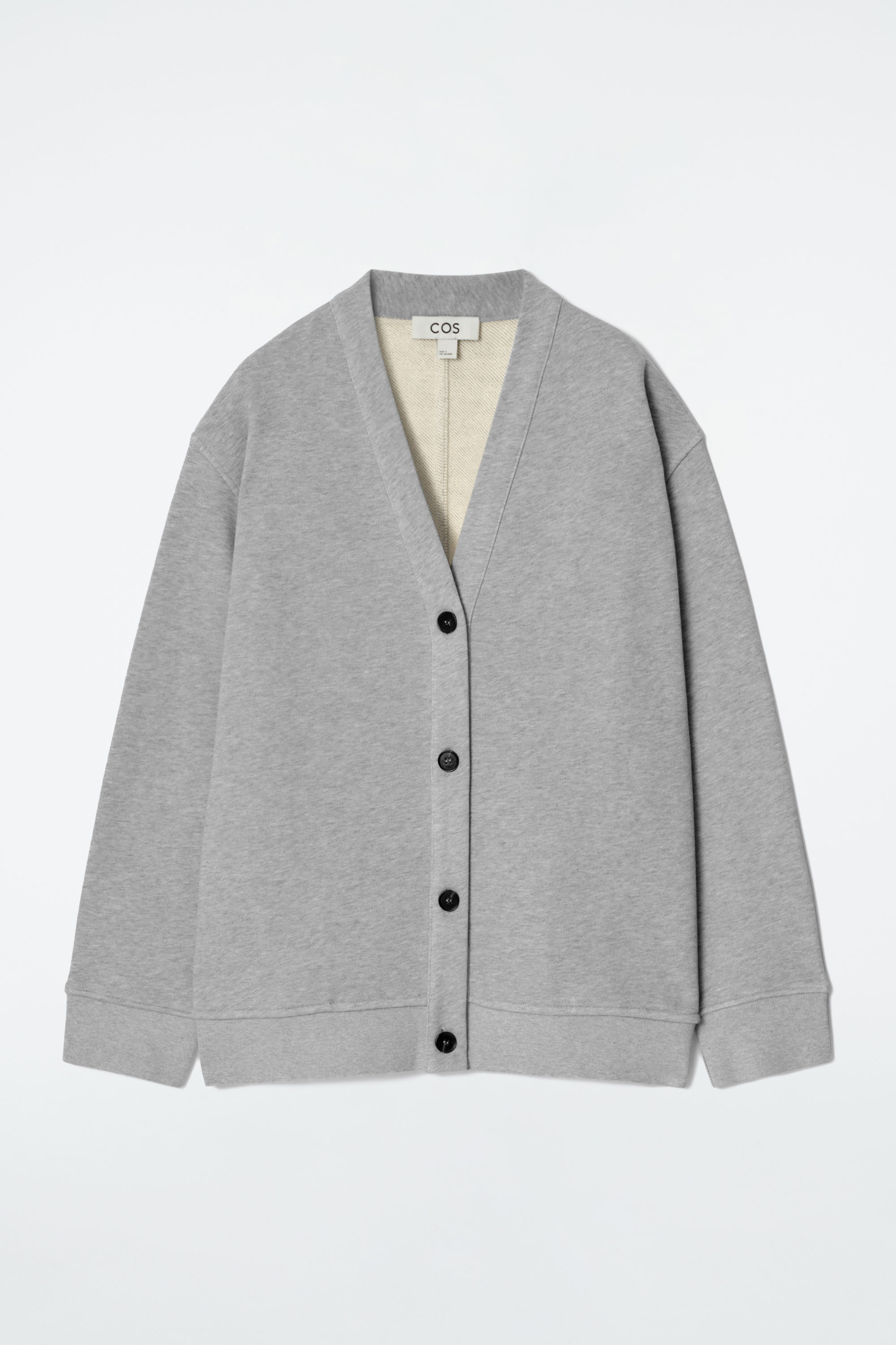 人気ブランドランキング DOUBLE-FACED JERSEY COS | MÉLANGE GRAY - CARDIGAN V-NECK トップス