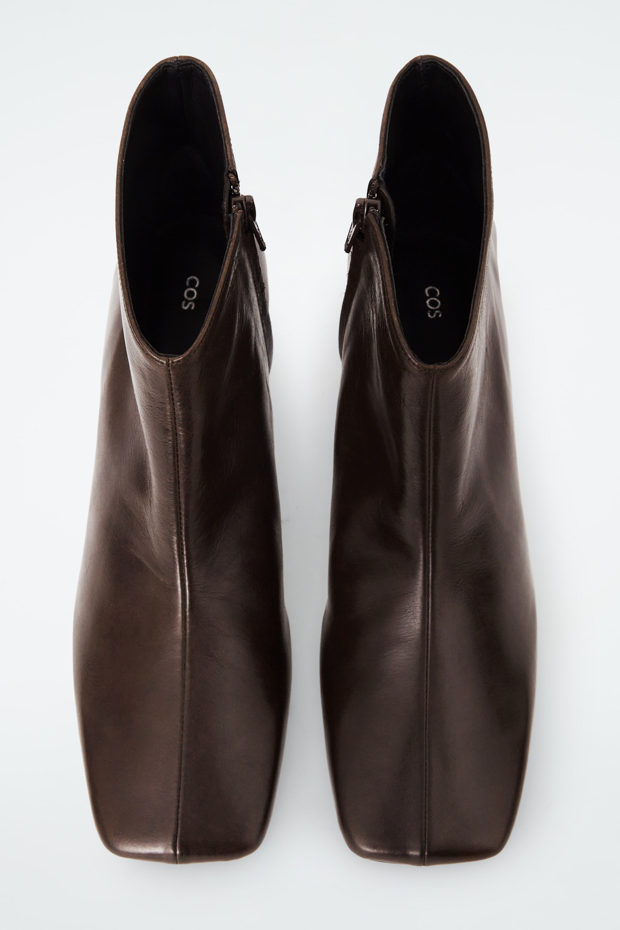 View larger image: SQUARE-TOE LEATHER ANKLE BOOTS - BROWN - Ladies | H&M GB 3
