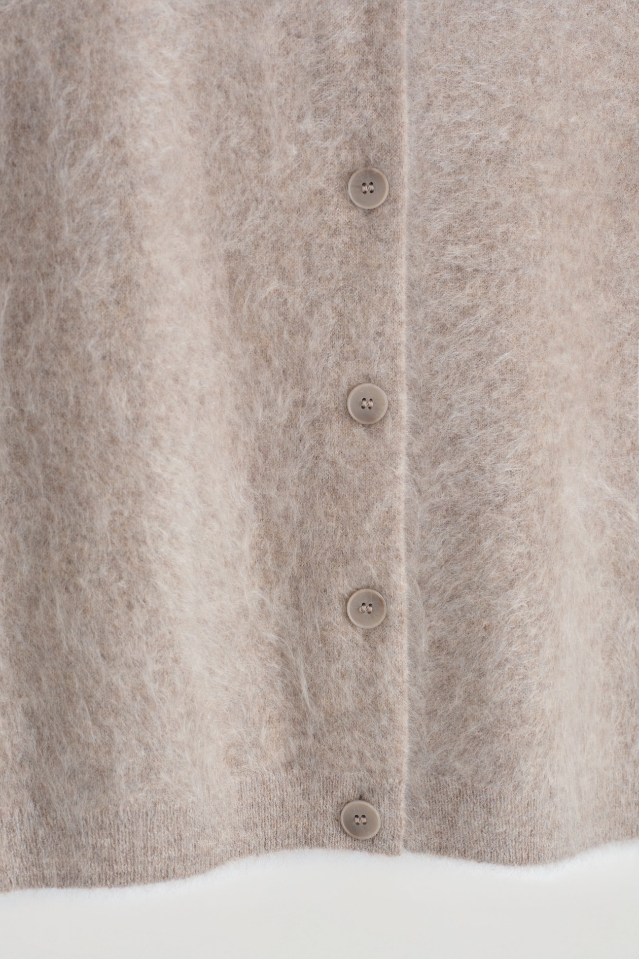 BRUSHED-CASHMERE VEST — BEIGE