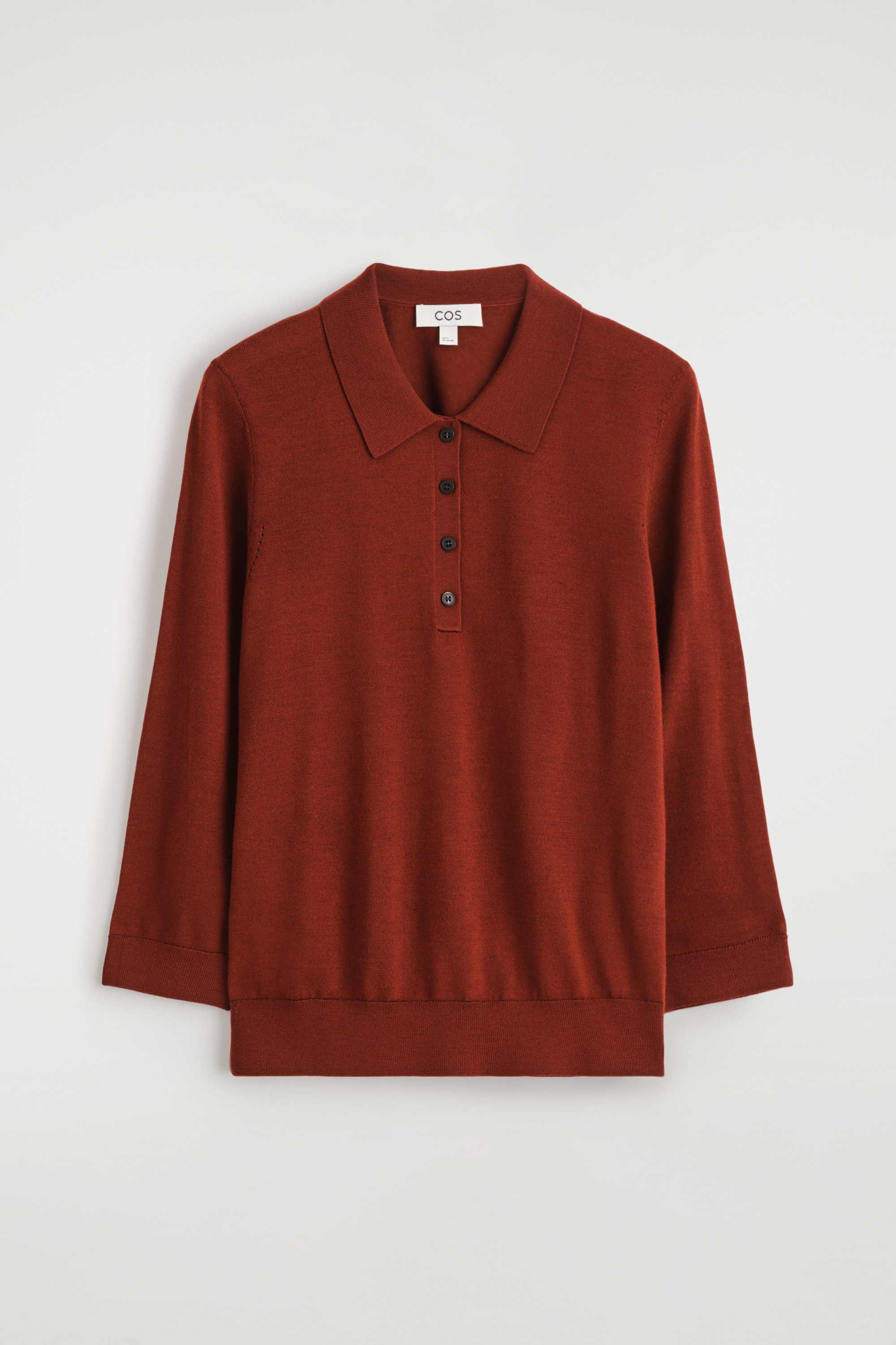 MAGLIONE STILE POLO IN LANA MERINO - RUGGINE/NERO/GRIGIO MÉLANGE