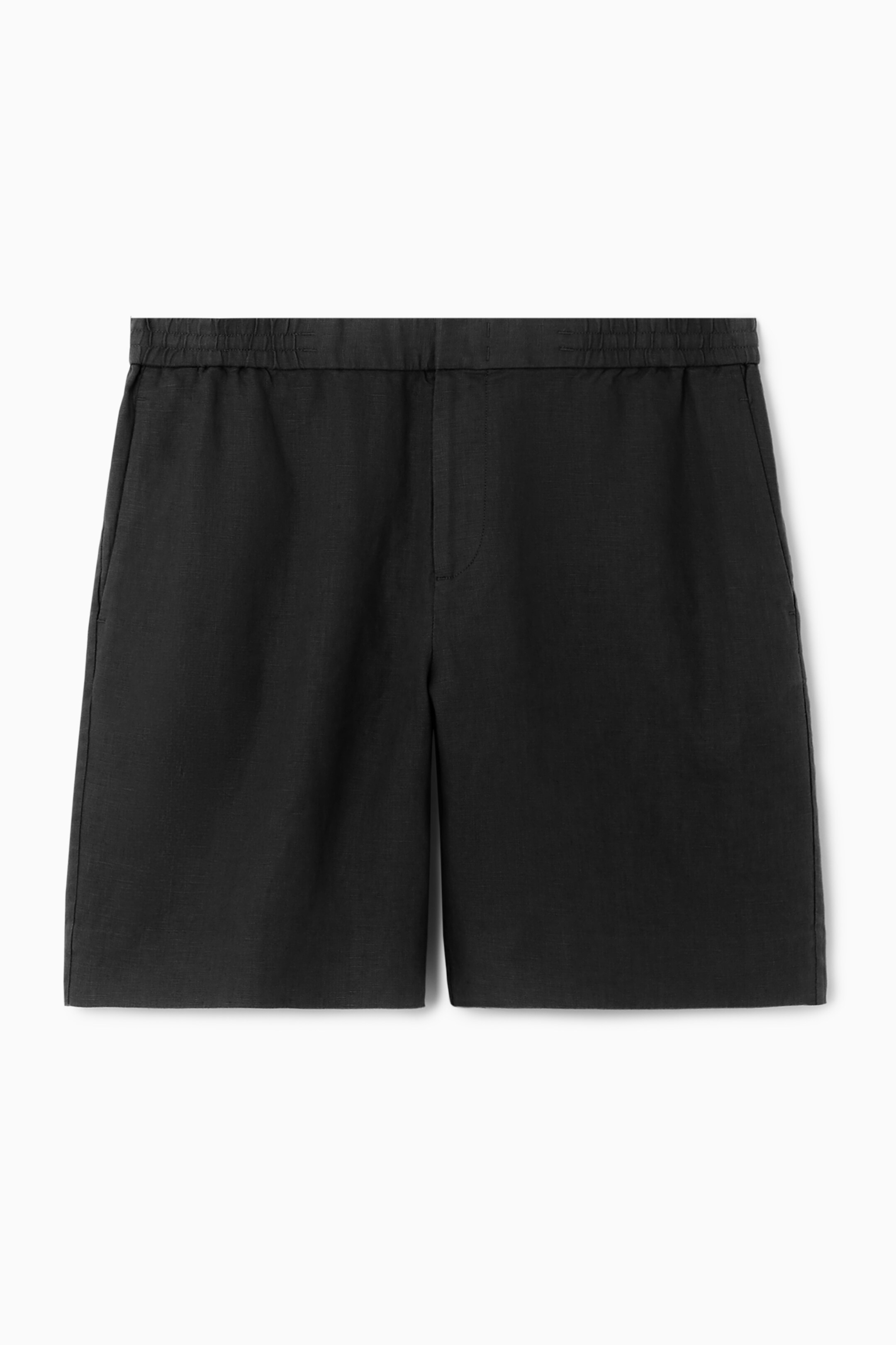 Agrandir l'image: SHORT TAILLE ÉLASTIQUÉE EN LIN - NOIR - HOMME | H&M CH 1