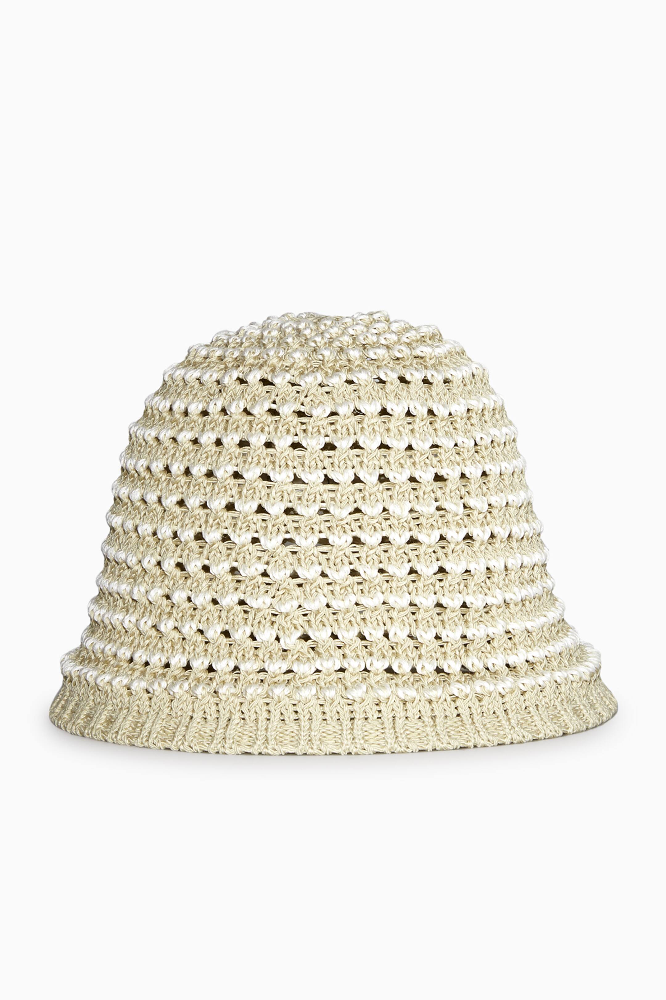 Zobrazit větší obrázek: HÁČKOVANÝ KLOBOUK BUCKET - LIGHT BEIGE / WHITE - ŽENY | H&M CZ 1