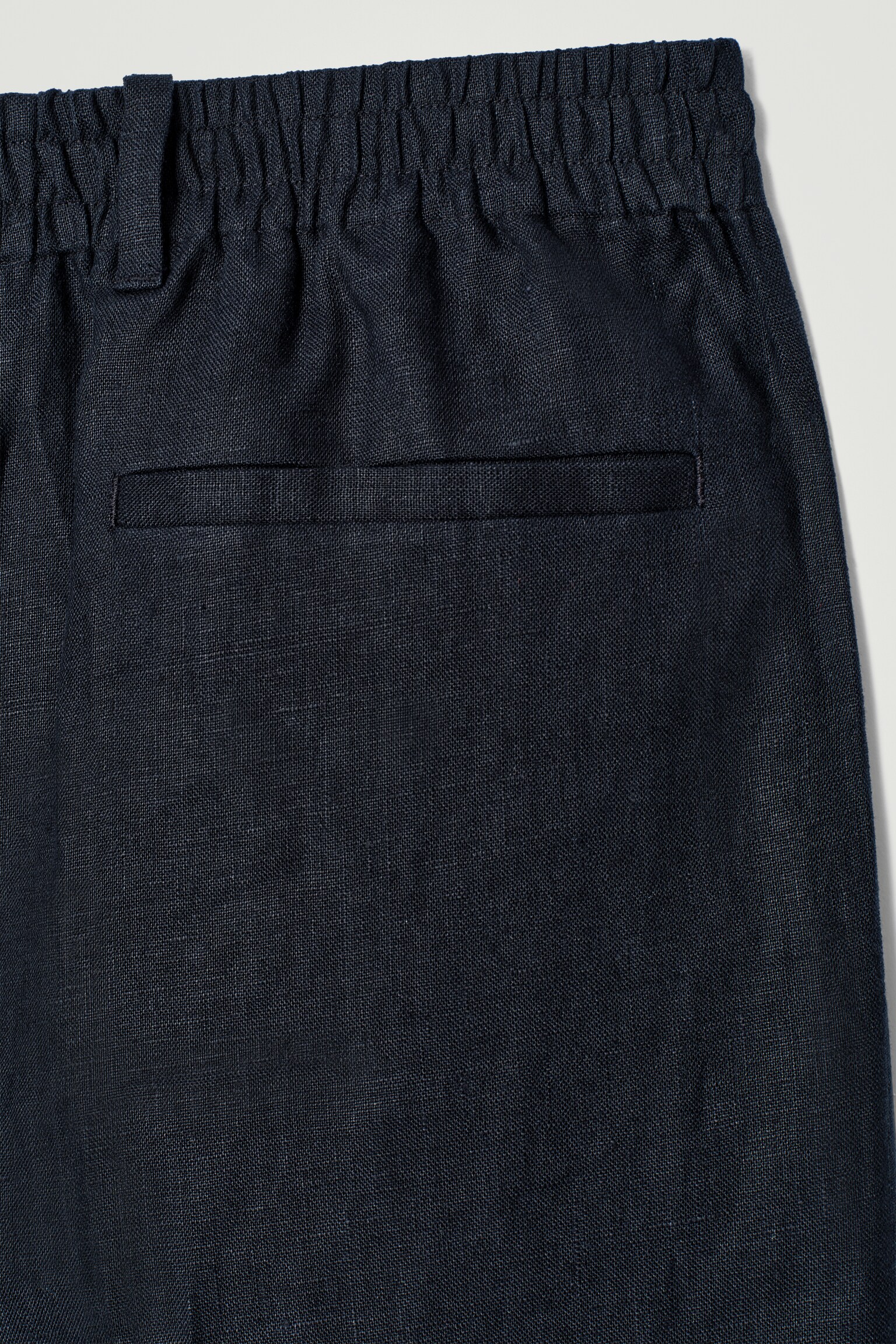 PANTALONES RECTOS DE LINO ELÁSTICOS - AZUL MARINO/MARRÓN - 3