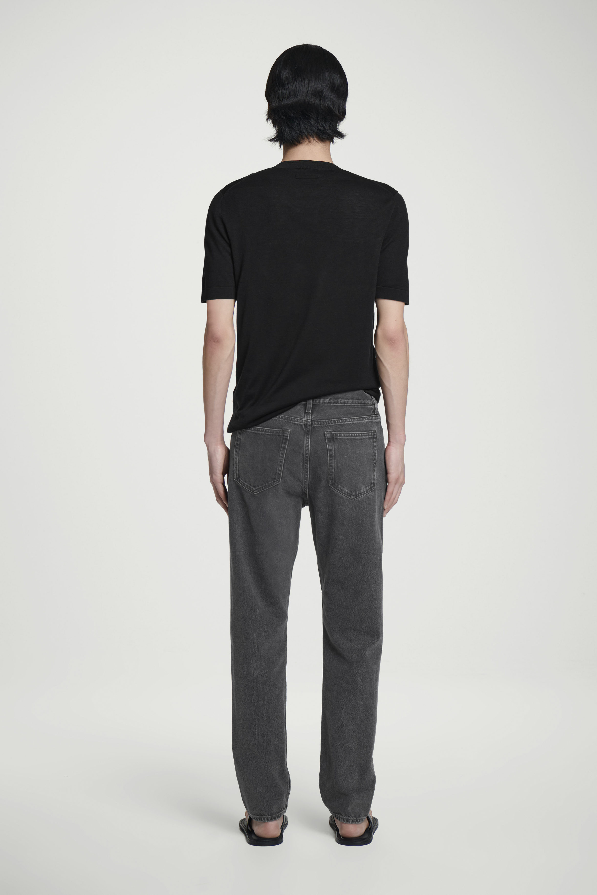 【PORTERNA】Agen black brushed slim jeans Five-pocket men's denim jeans - Canali EU