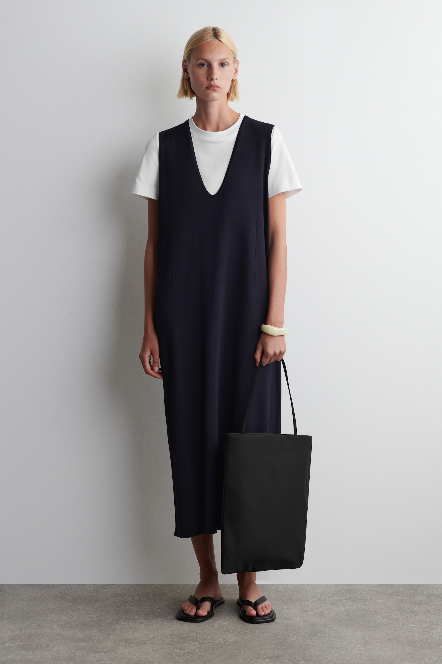 BORSA TOTE ARCHIVE IN NYLON - NERO/BLU NAVY - 3