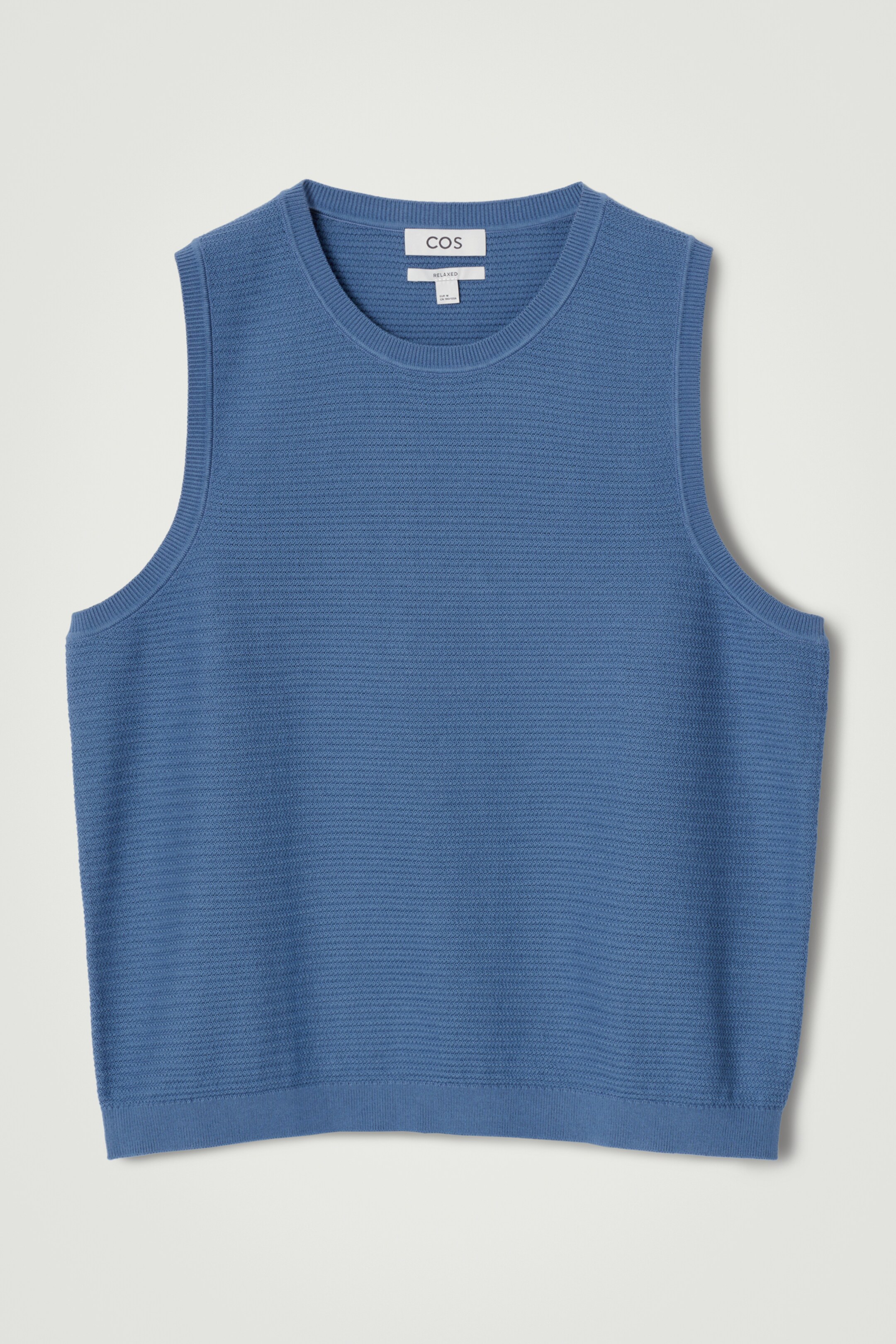 Ingrandisci l'immagine: TEXTURED KNITTED COTTON TANK TOP - BLUE - UOMO | H&M CH 6