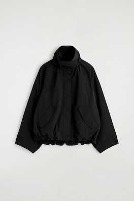 NYLON mock-NECK JACKET — BLACK 7