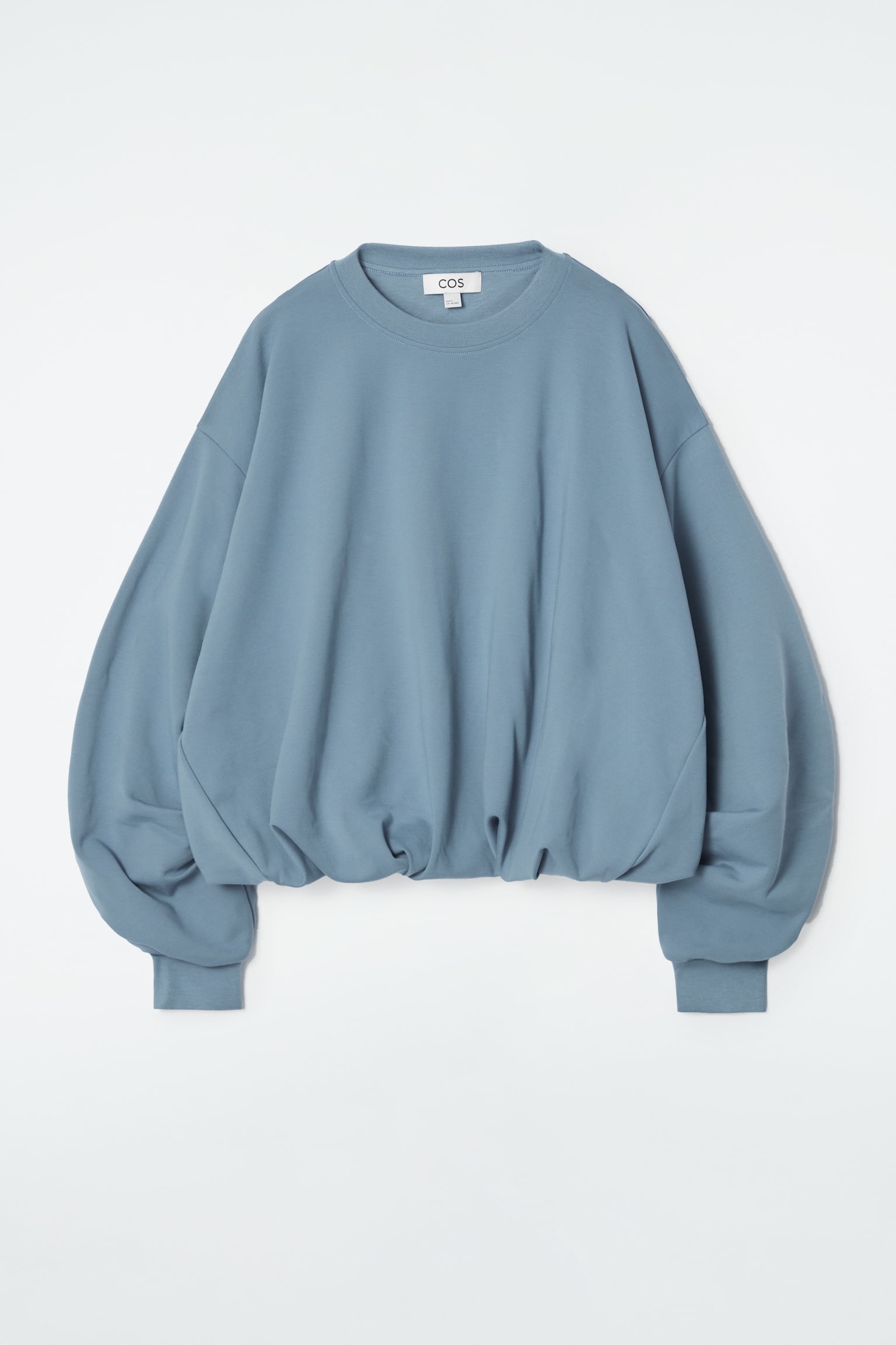 BUBBLE-HEM SWEATSHIRT - BLUE