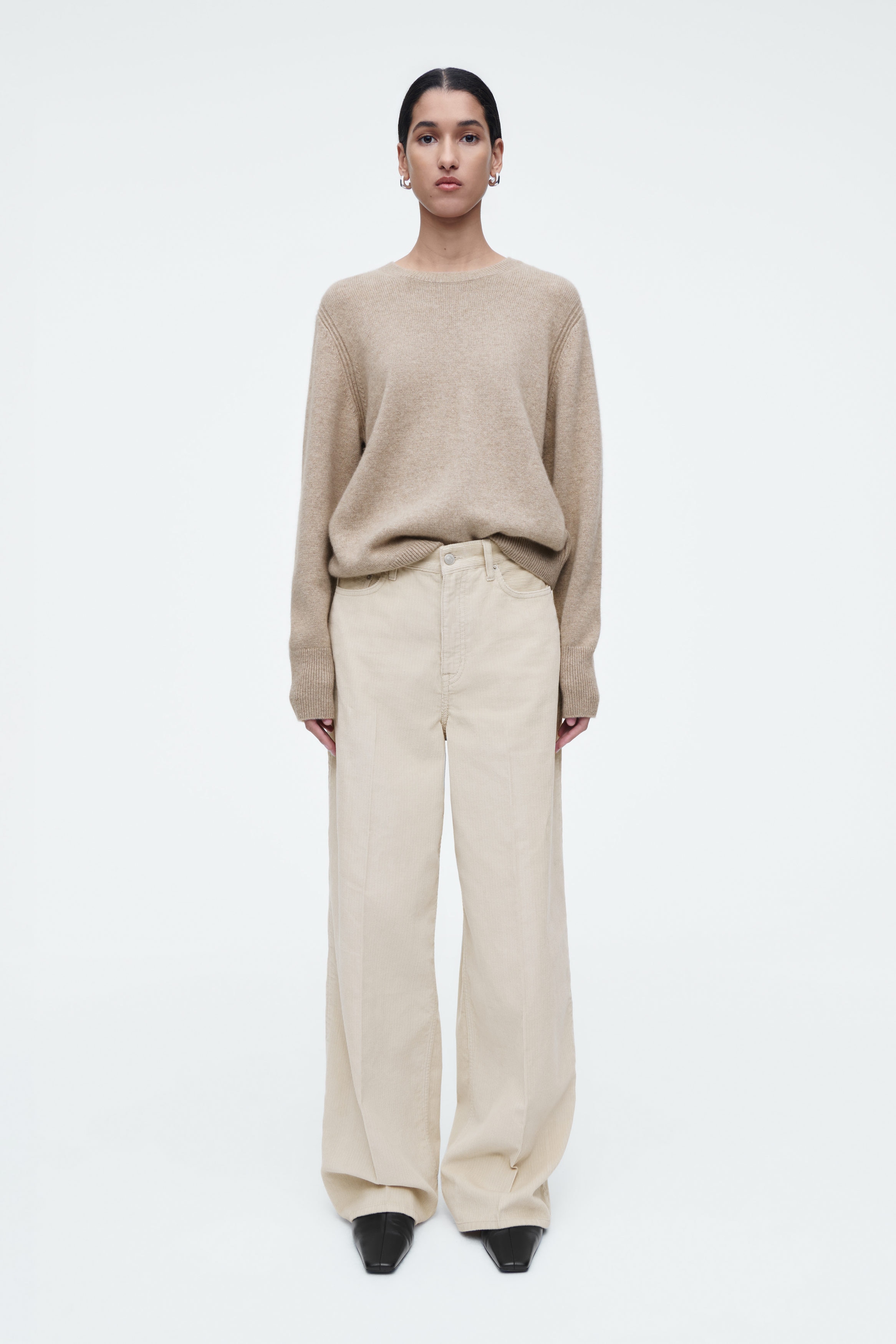 【COSYHARU】Day corduroy wide pants TIDE CORDUROY WIDE-LEG JEANS - LIGHT BEIGE | COS