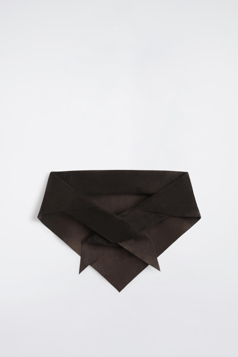 Cos Suede Triangle Scarf In Brown