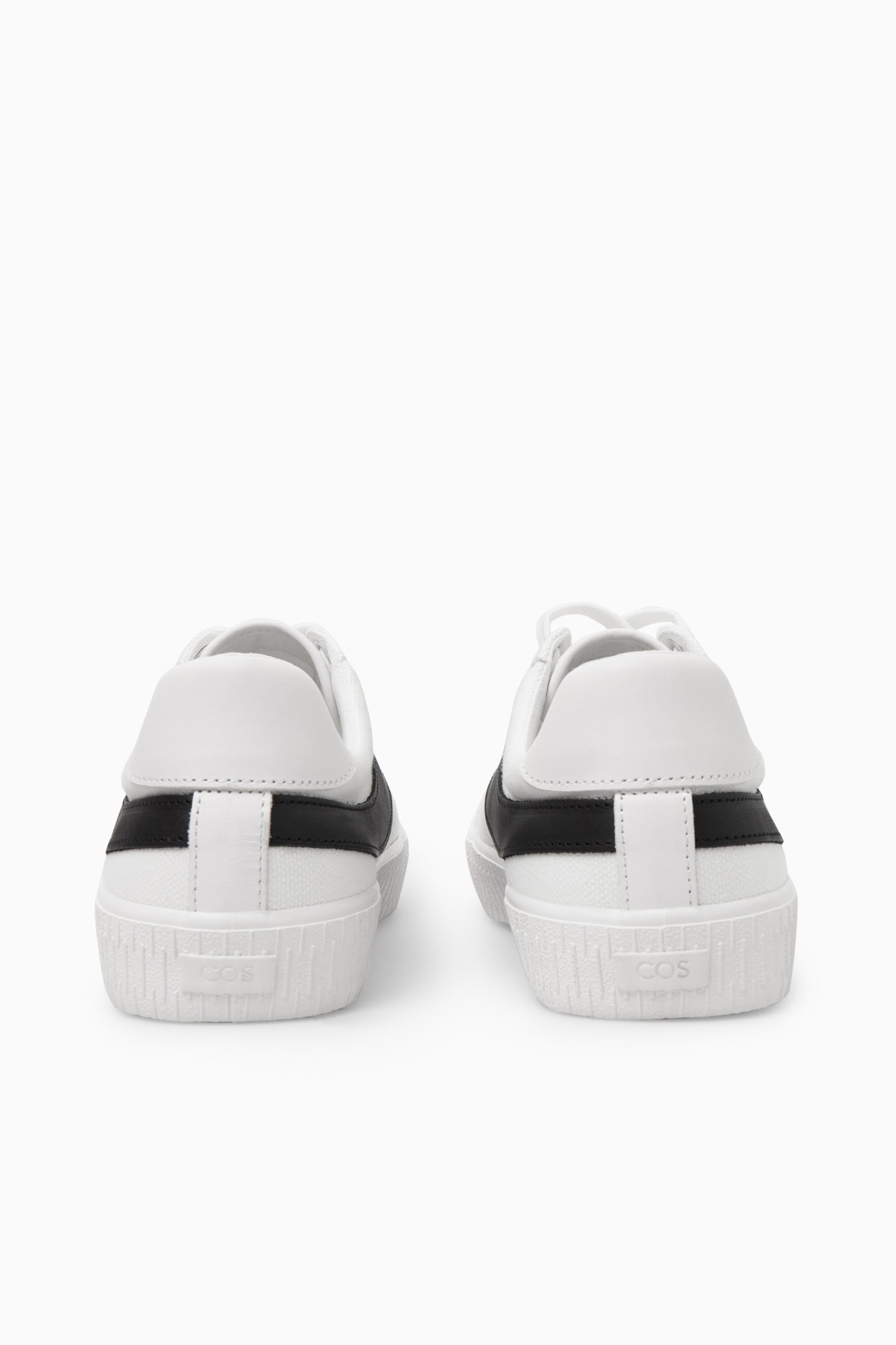 LEATHER-TRIMMED CANVAS SNEAKERS