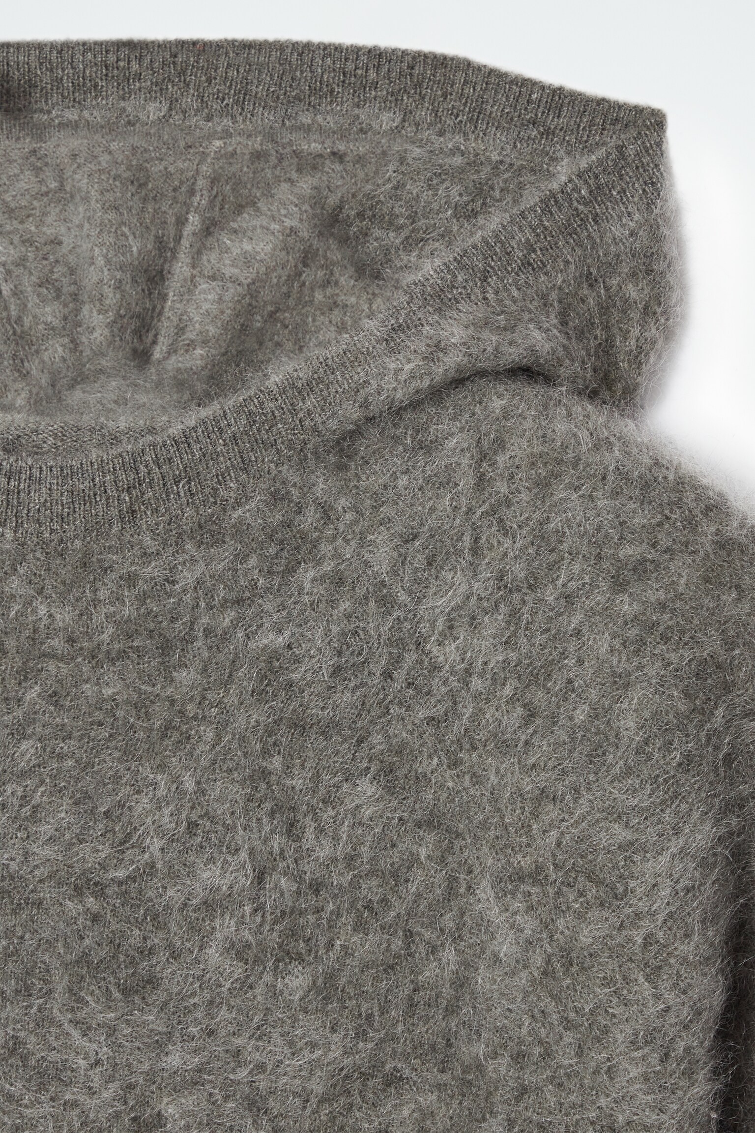 BRUSHED-CASHMERE HOODIE - GREEN-GREY/BLACK - 6