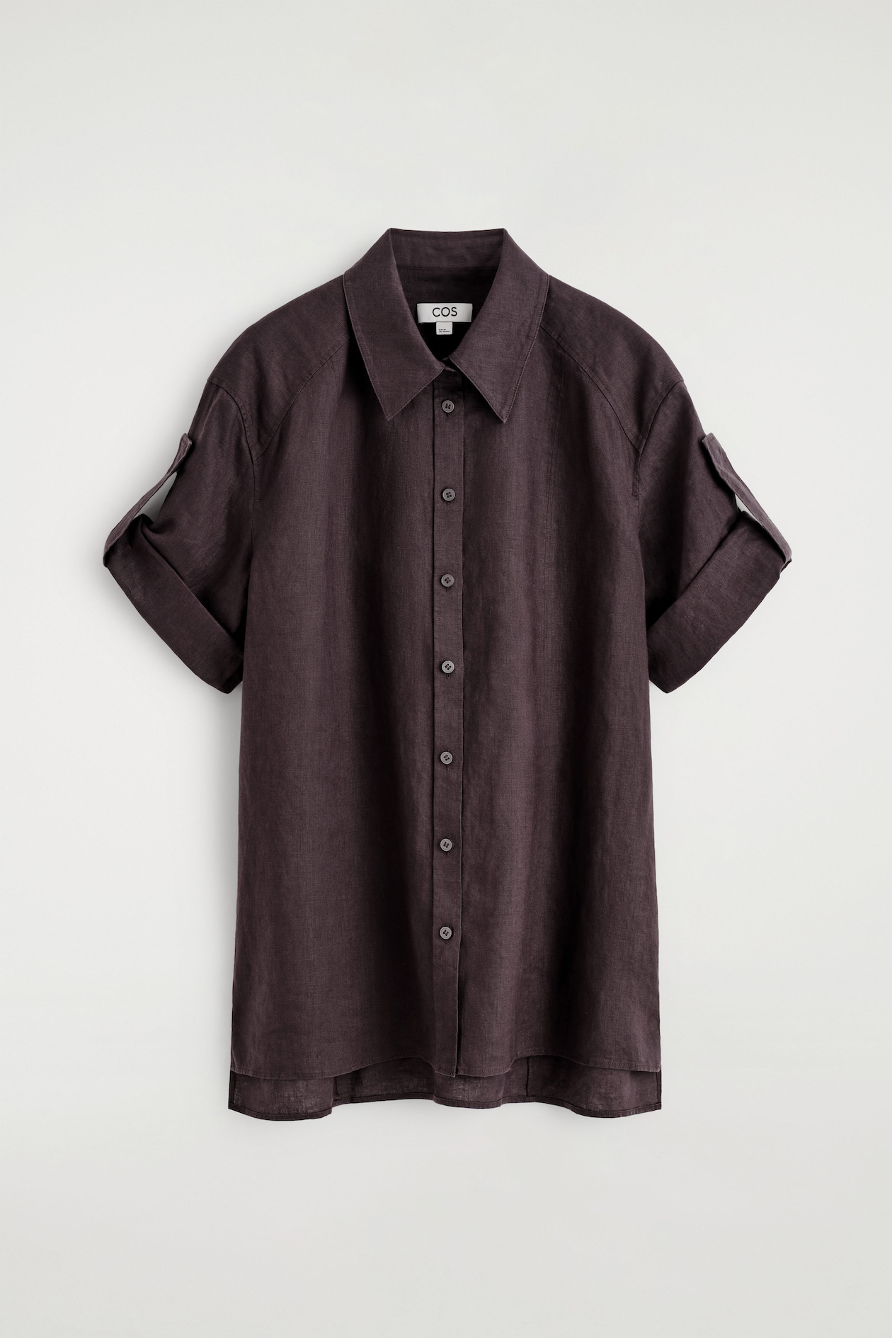 FOLDED-SLEEVE LINEN SHIRT