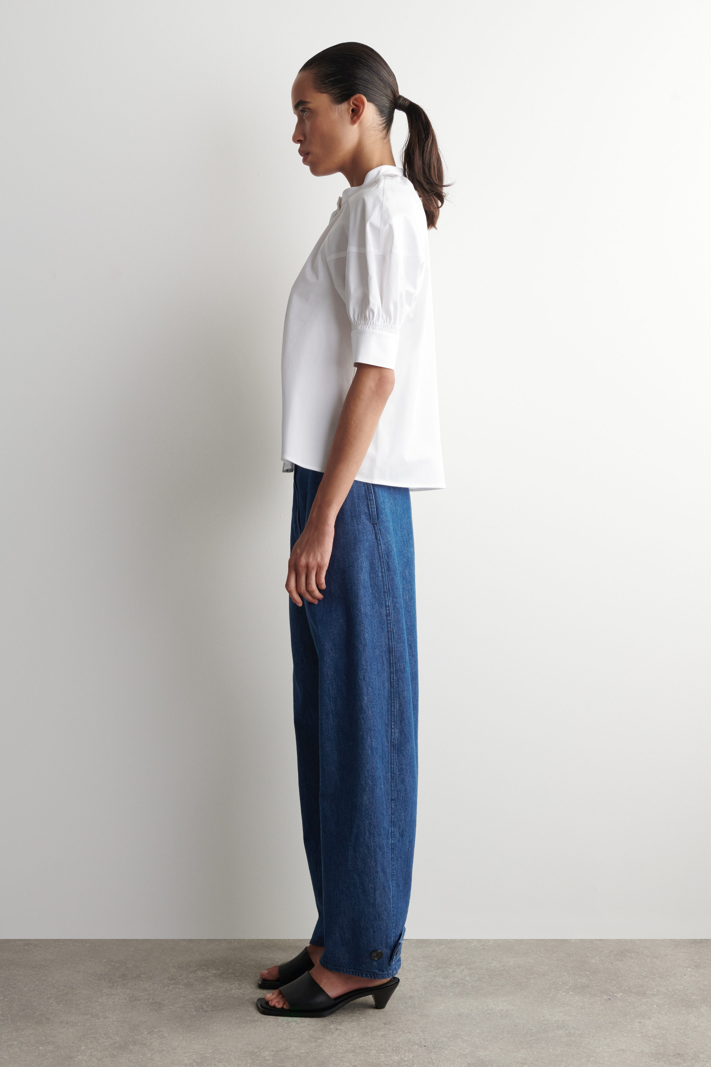 SMOCKED PUFF-SLEEVE BLOUSE - WHITE | COS US
