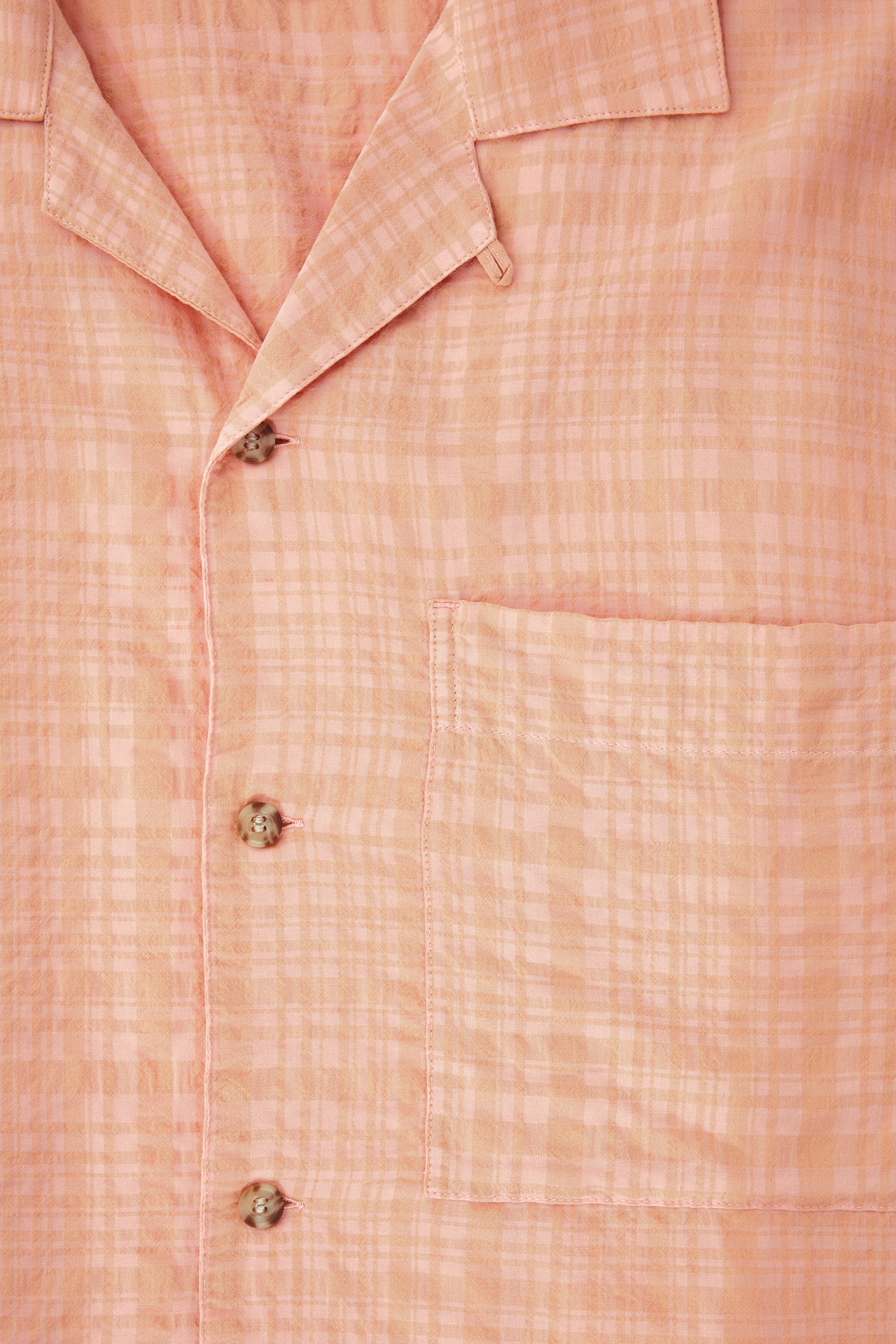 【KOOLOSET】Summer Seersucker Check Shirt RELAXED CHECKED SEERSUCKER SHIRT - WASHED ORANGE / CHECKED | COS