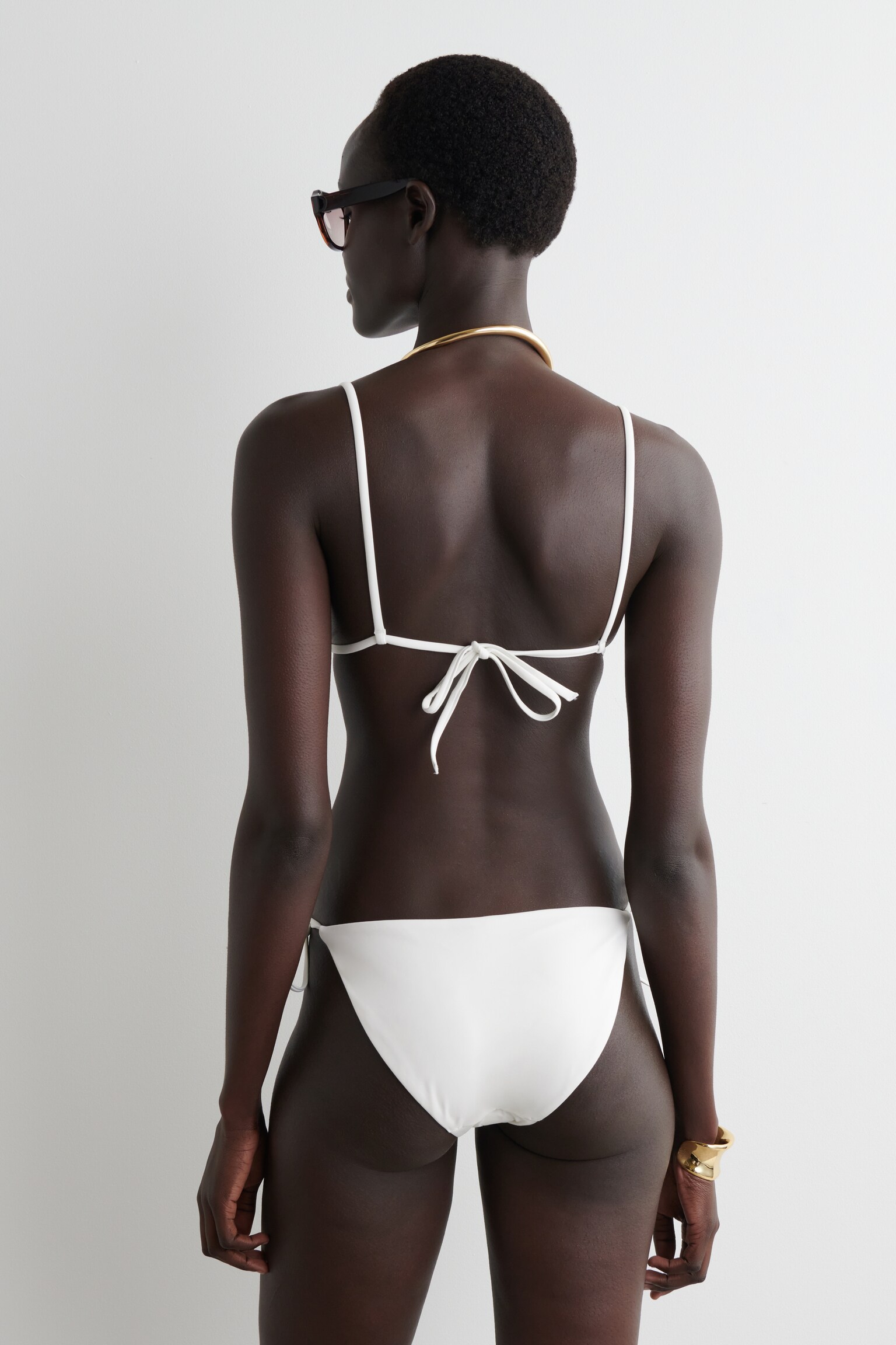 HAUT DE BIKINI TRIANGLE - BLANC/MARRON / MARINE / RAYURES/BRUN - 3