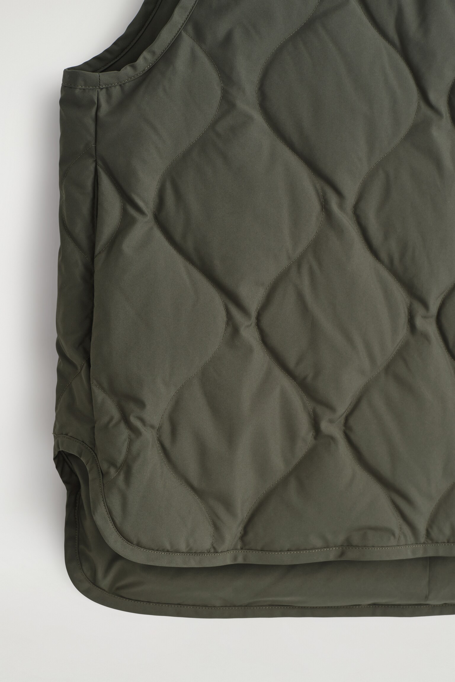 GILET OVERSIZE MATELASSÉ EN DUVET - KAKI FONCÉ/BEIGE FONCÉ - 6
