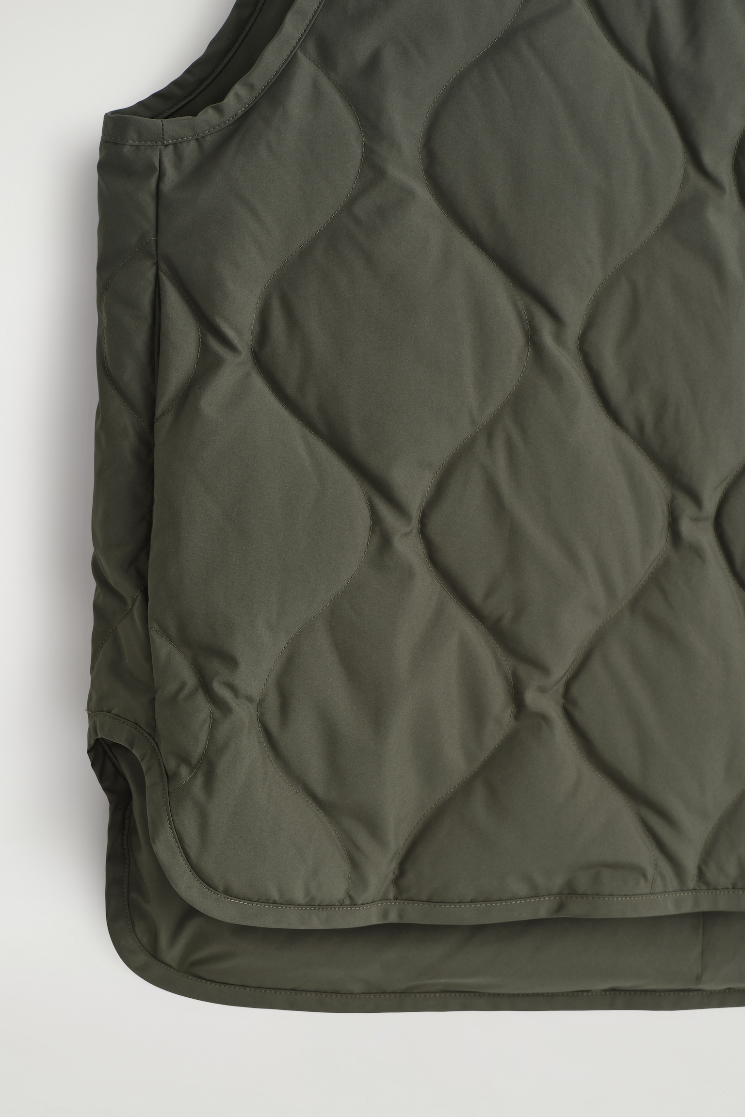 GILET OVERSIZE MATELASSÉ EN DUVET - KAKI FONCÉ/BEIGE FONCÉ - 3