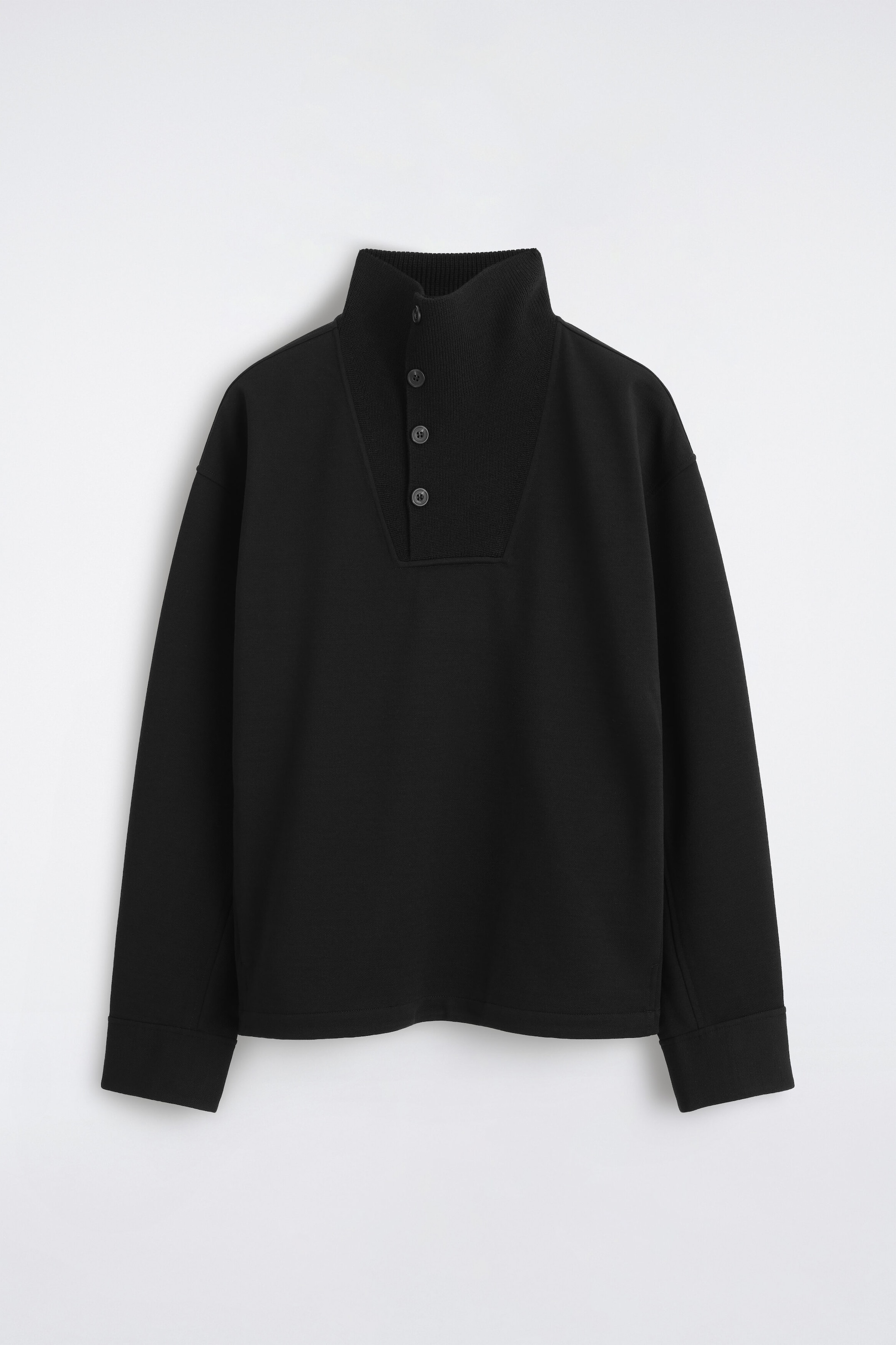 WOOL-JERSEY MOCK-NECK SWEATER